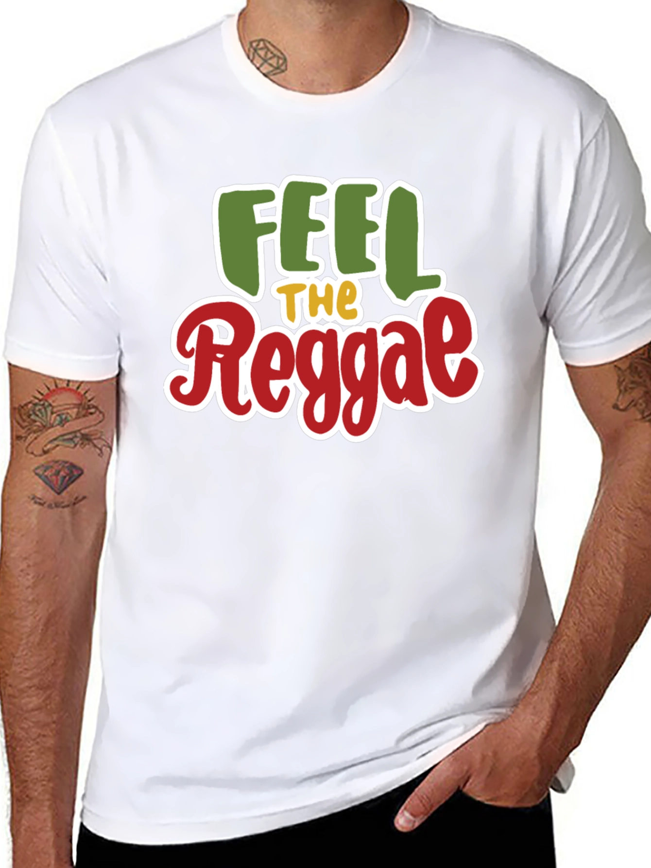 Feel The Reggae Graphic T-Shirt - Black