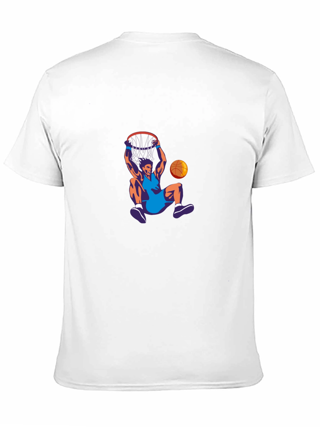 Basketball Dunk Graphic Tee - Black Crew Neck