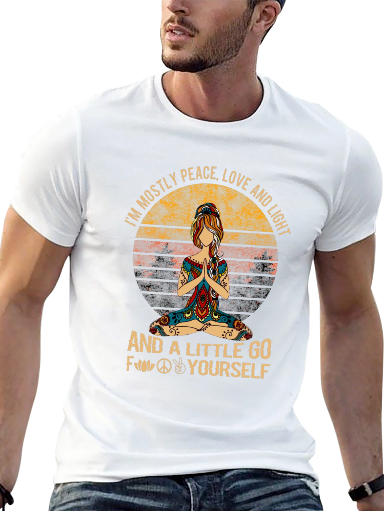 Peace Love Light Yoga Graphic Tee