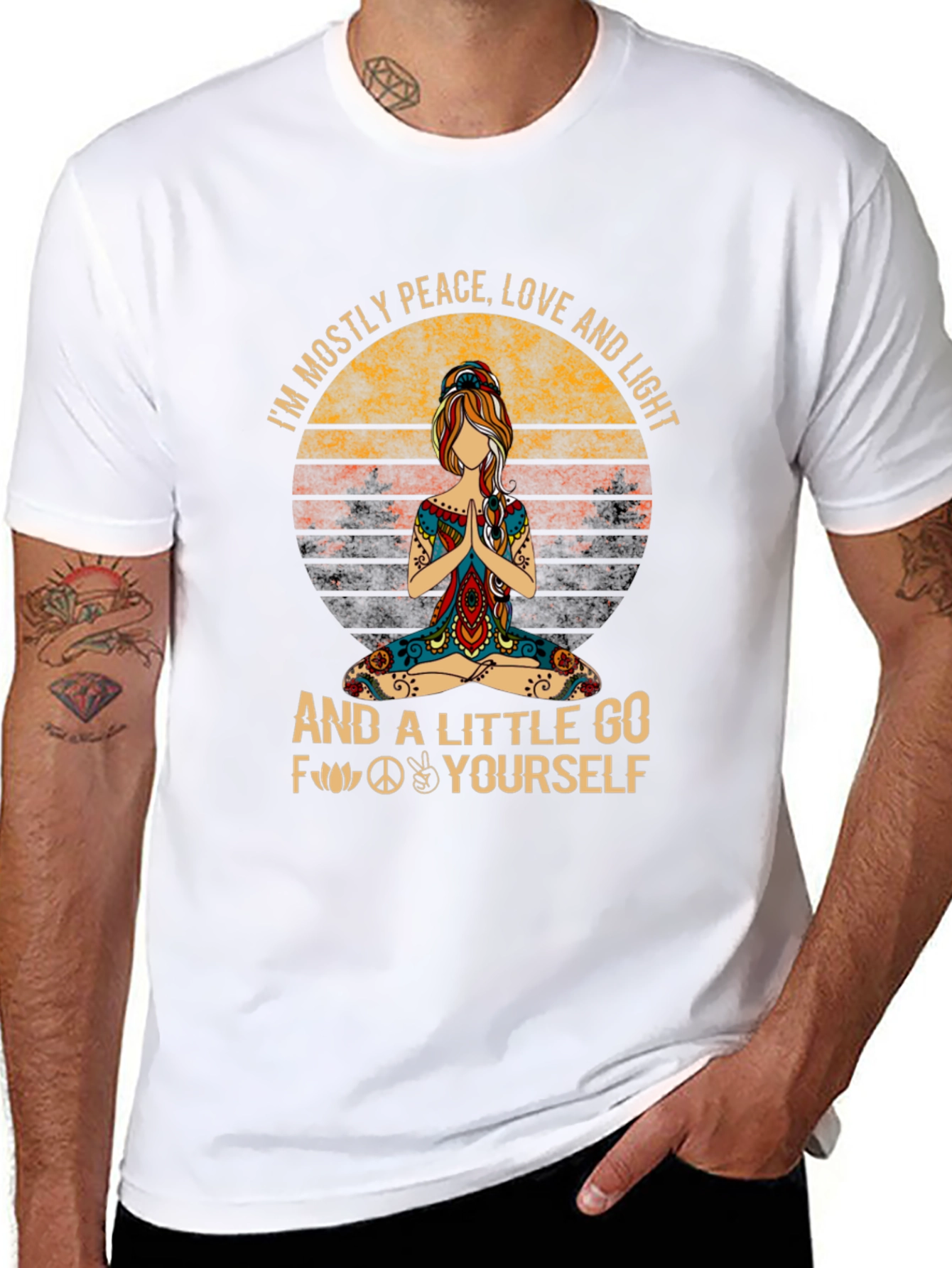 Peace Love Light Yoga Graphic Tee
