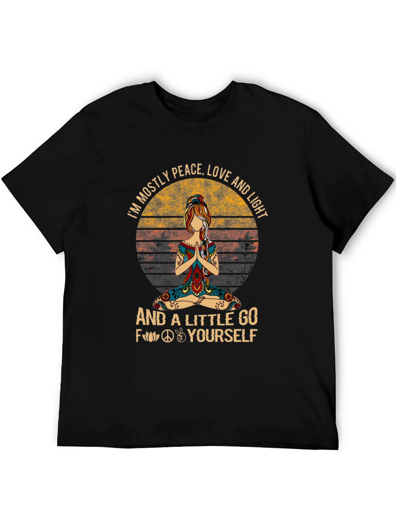 Peace Love Light Yoga Graphic Tee