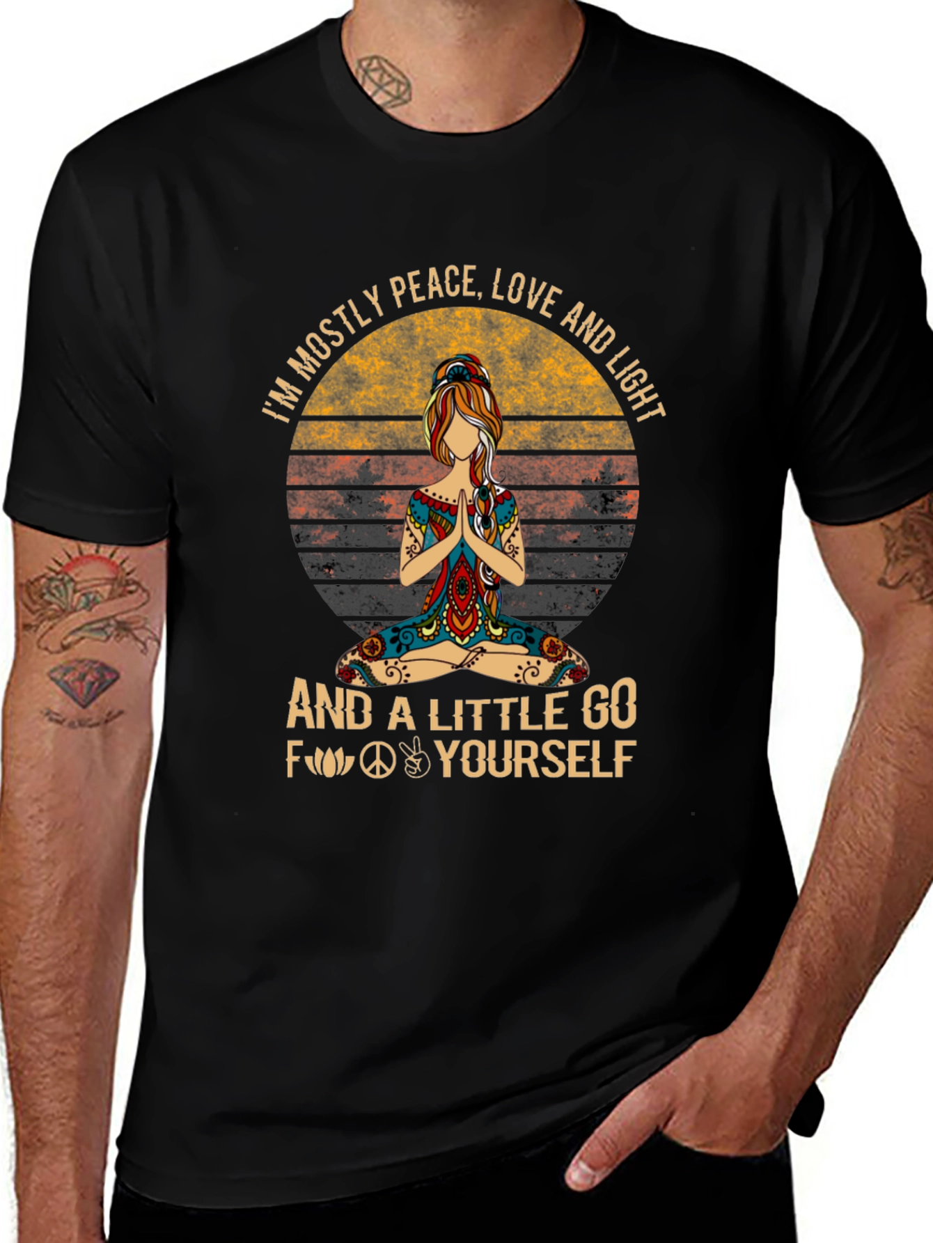 Peace Love Light Yoga Graphic Tee