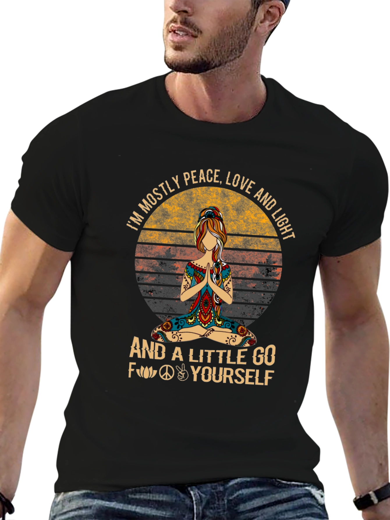Peace Love Light Yoga Graphic Tee