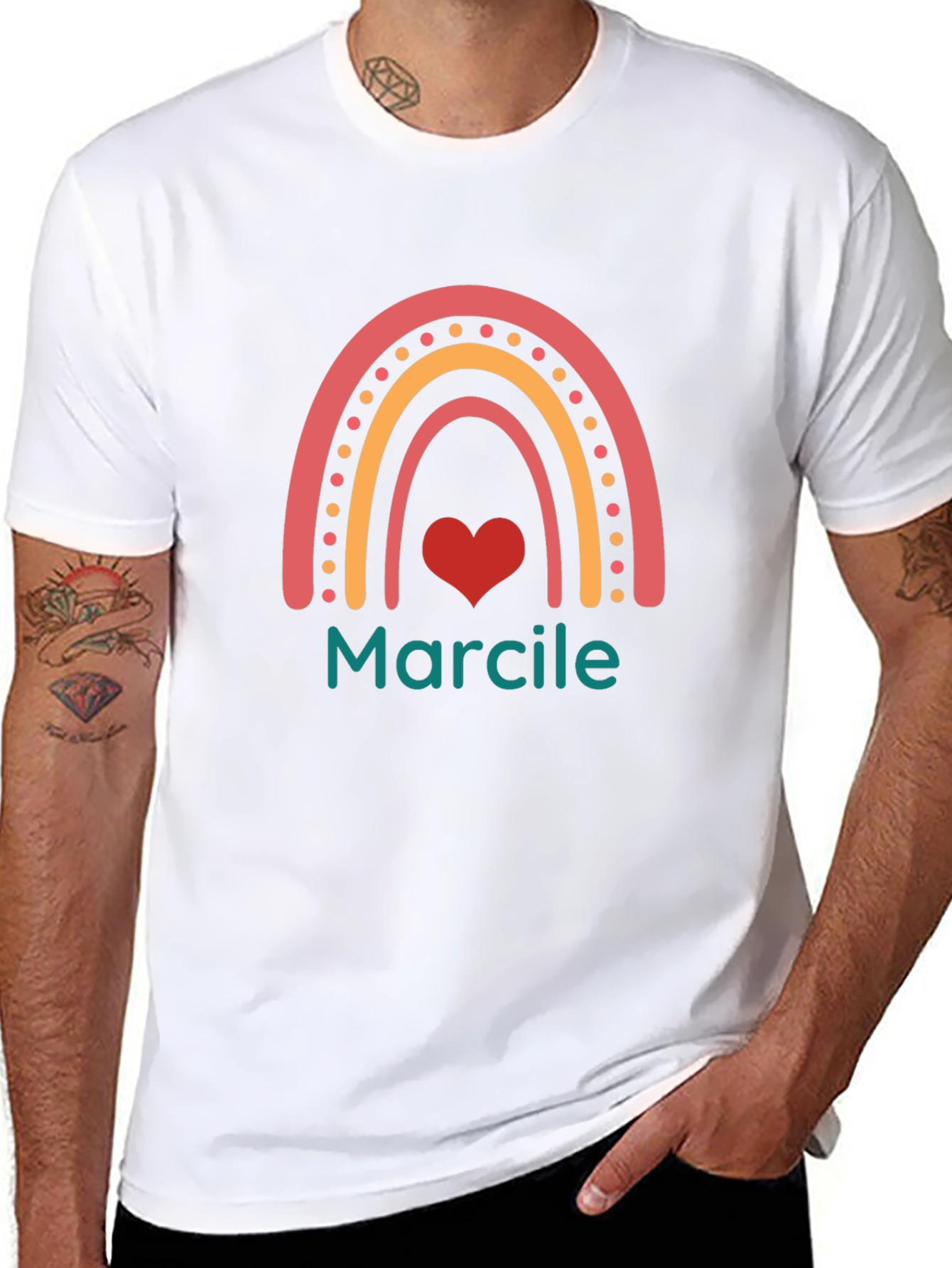 Rainbow Marcile Personalized Black T-Shirt