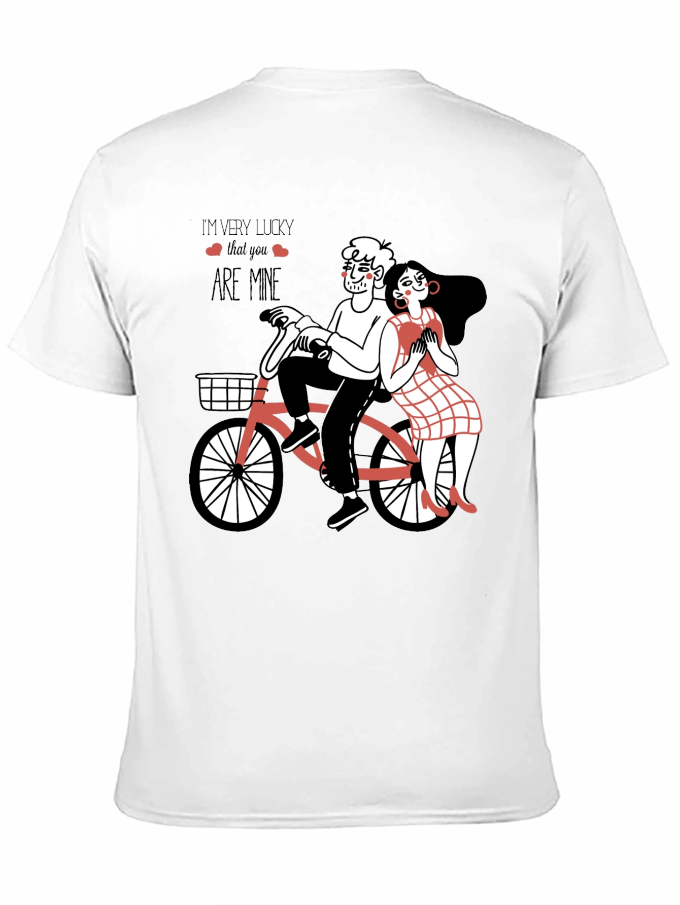 Lucky In Love Graphic Tee - Romantic Bicycle Design