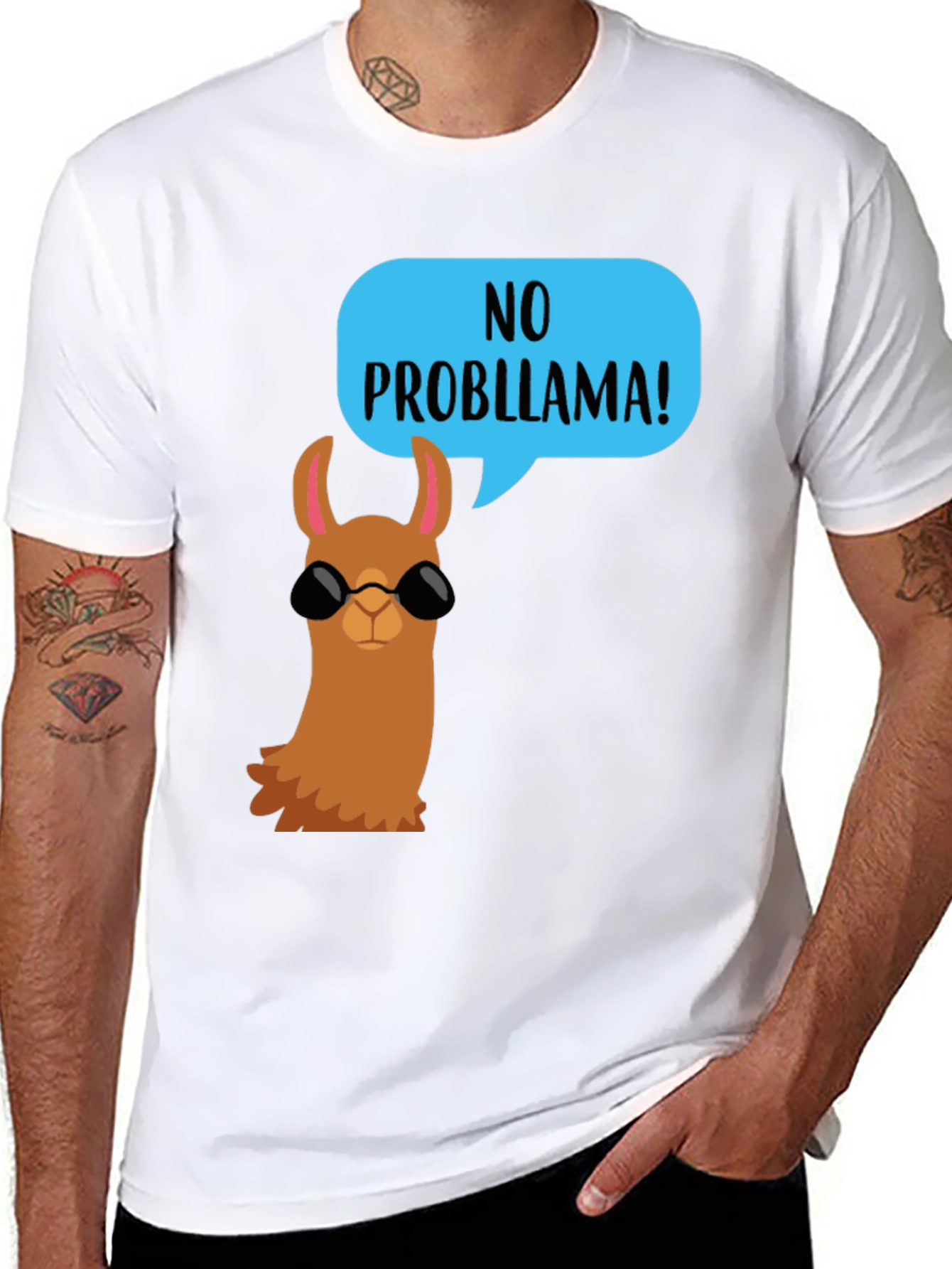 Cool Llama No Probllama Graphic Tee