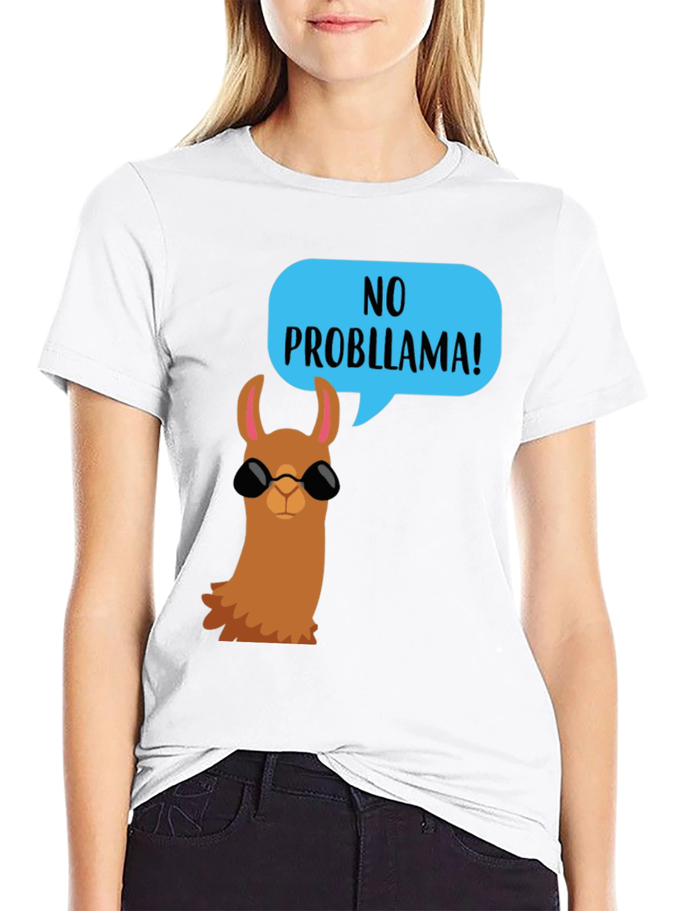 Cool Llama No Probllama Graphic Tee