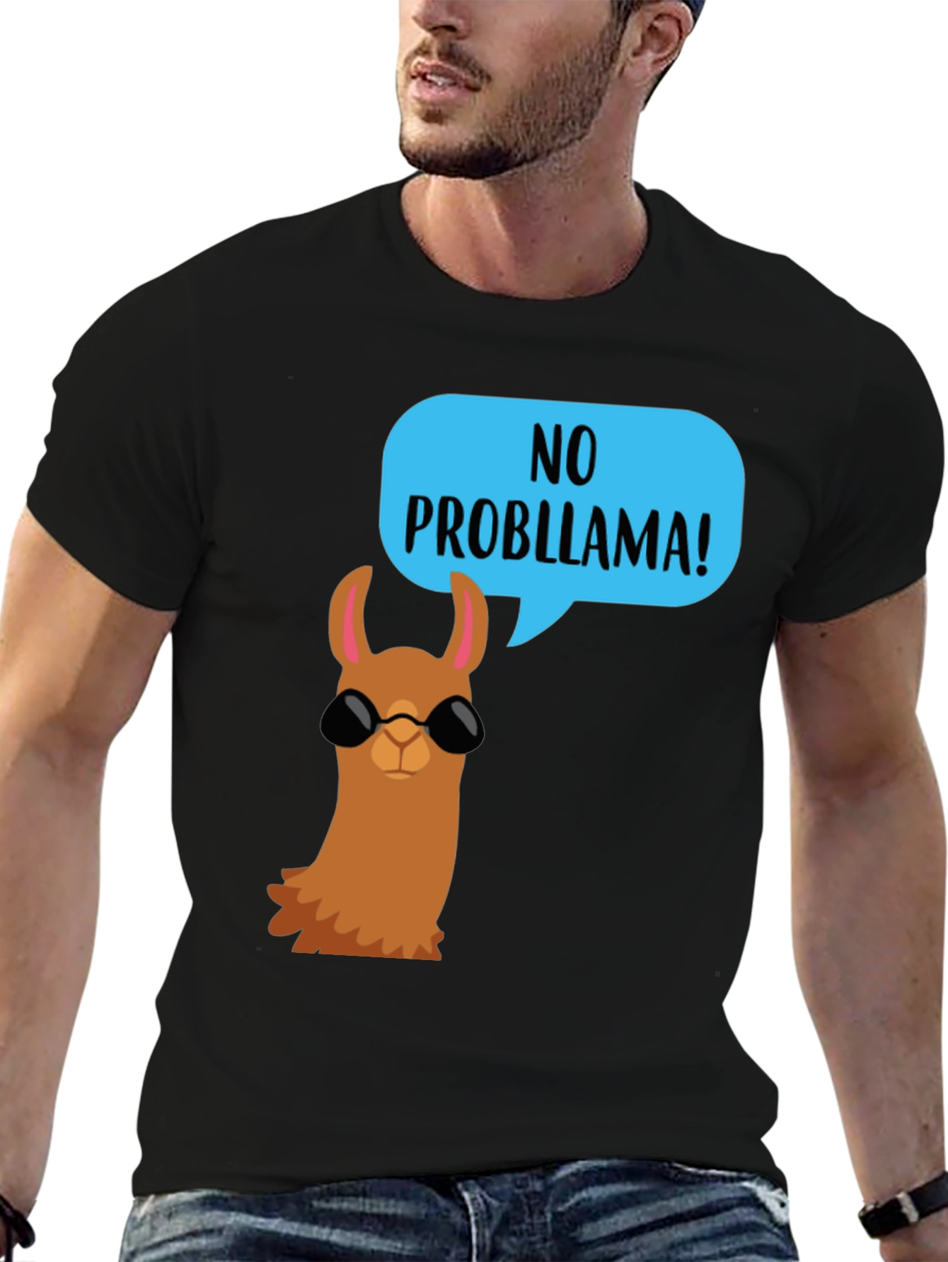 Cool Llama No Probllama Graphic Tee