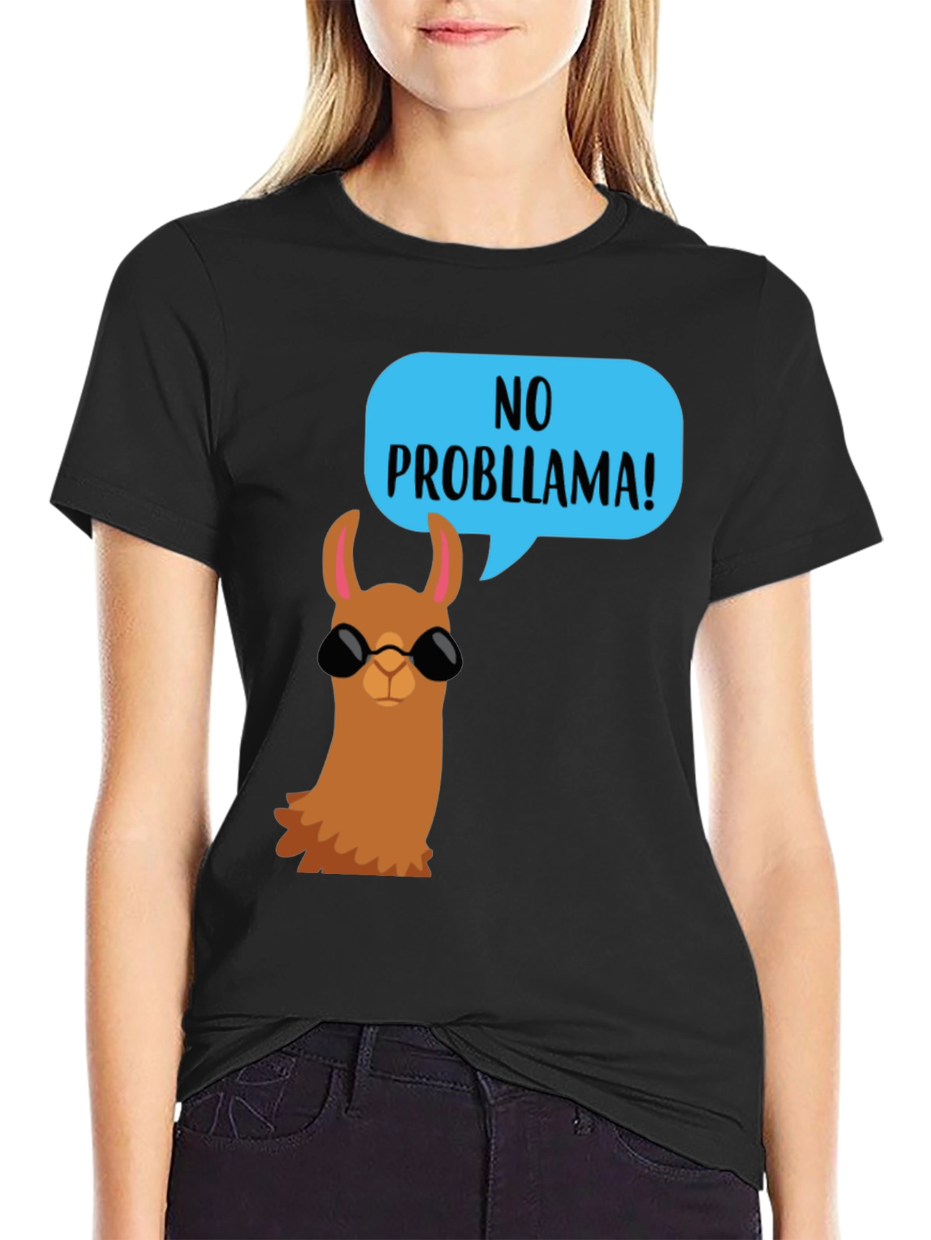Cool Llama No Probllama Graphic Tee