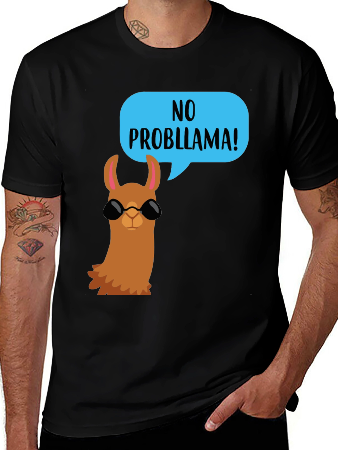 Cool Llama No Probllama Graphic Tee