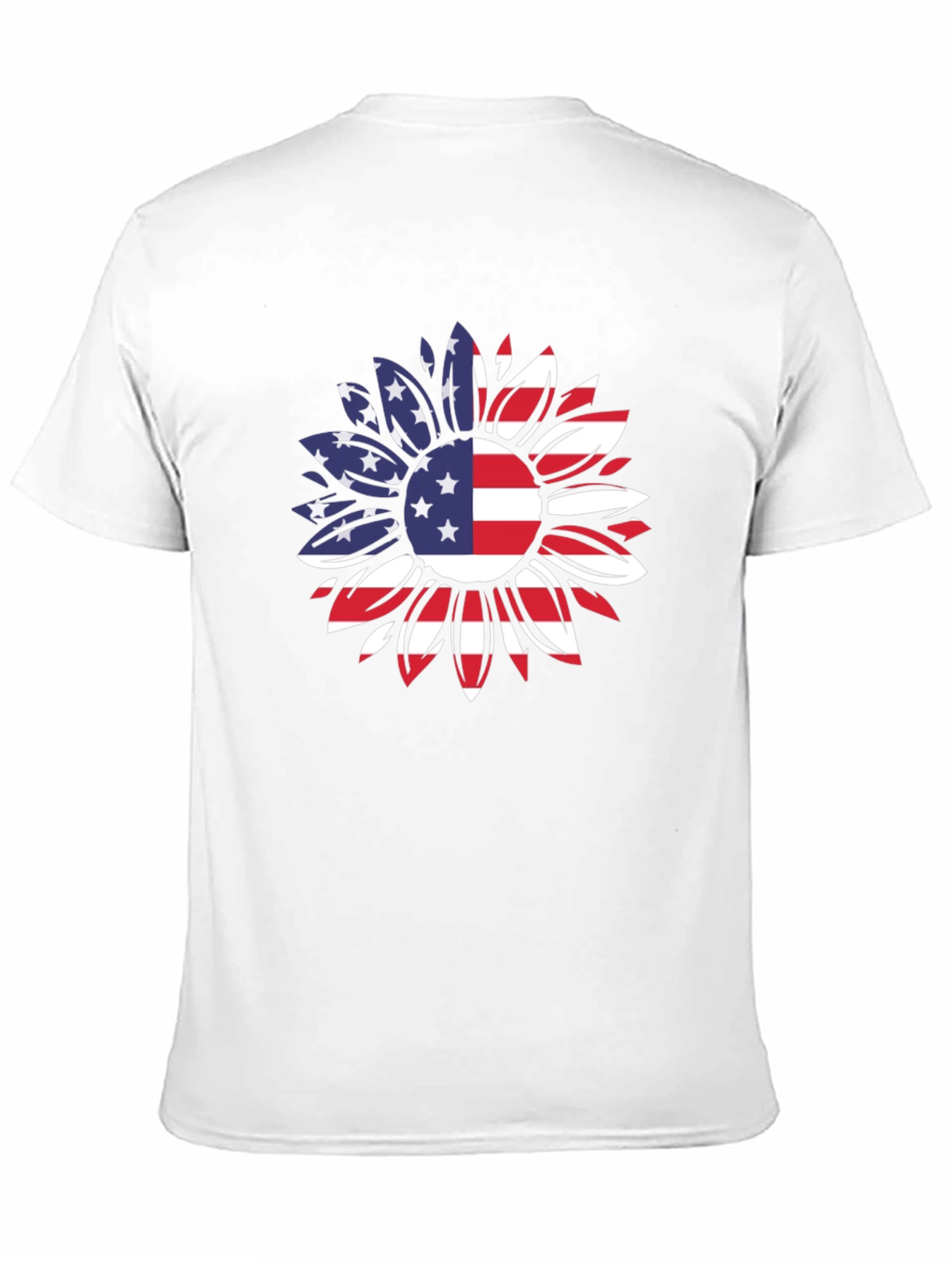 USA Flag Sunflower Graphic T-Shirt