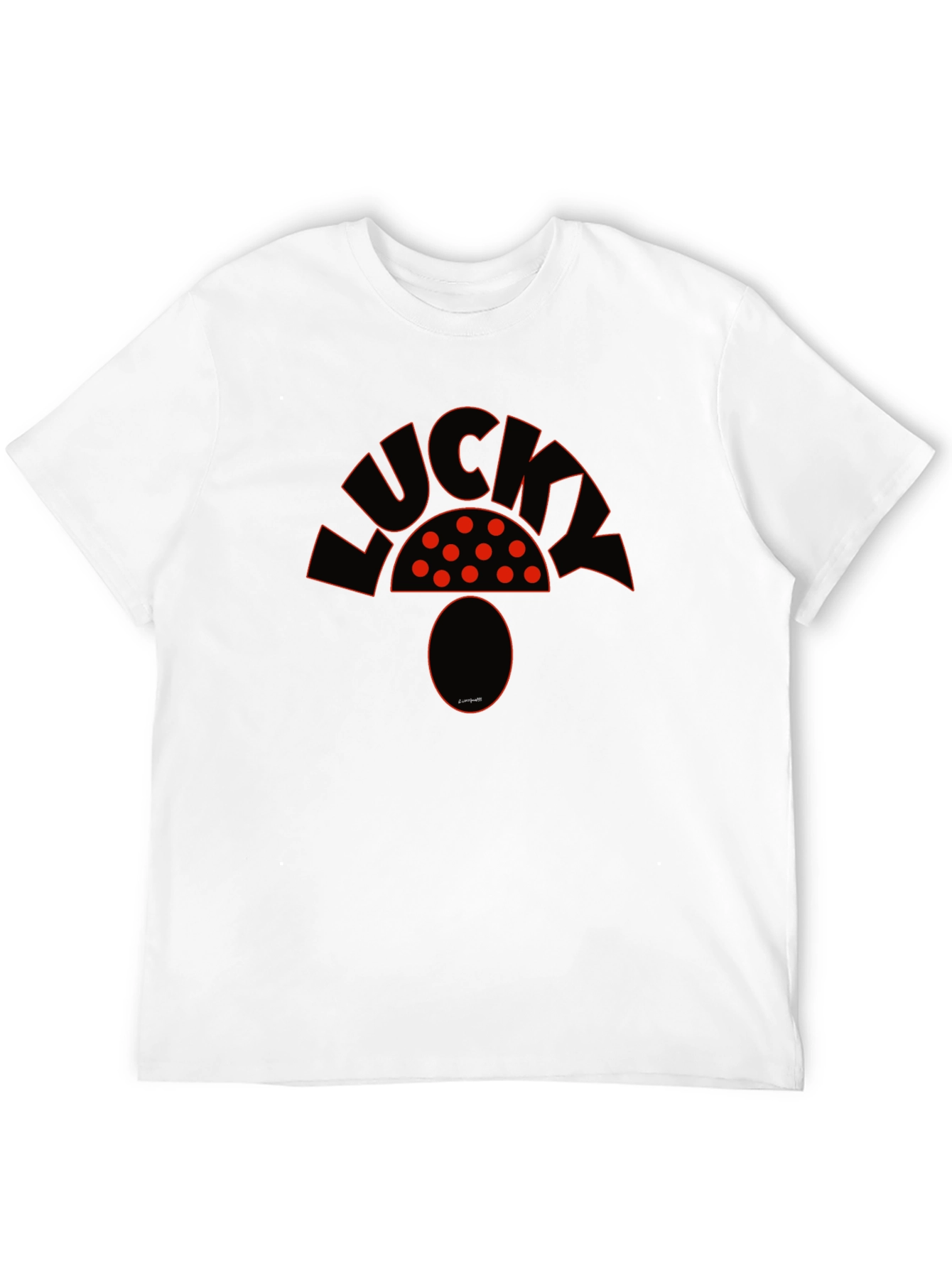 Lucky Mushroom Graphic Tee - Unisex Black T-Shirt