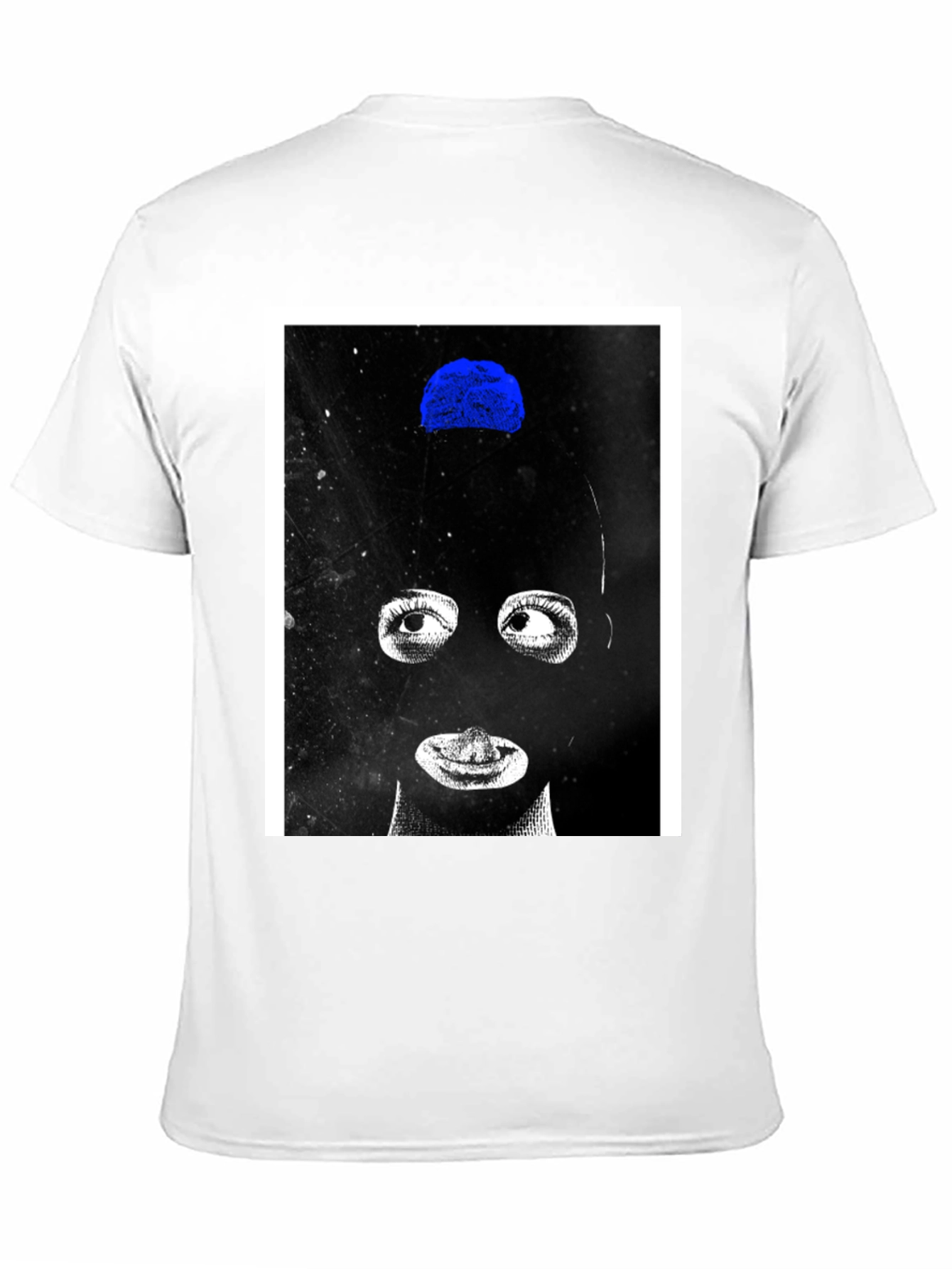 Abstract Mask Graphic T-Shirt - Black
