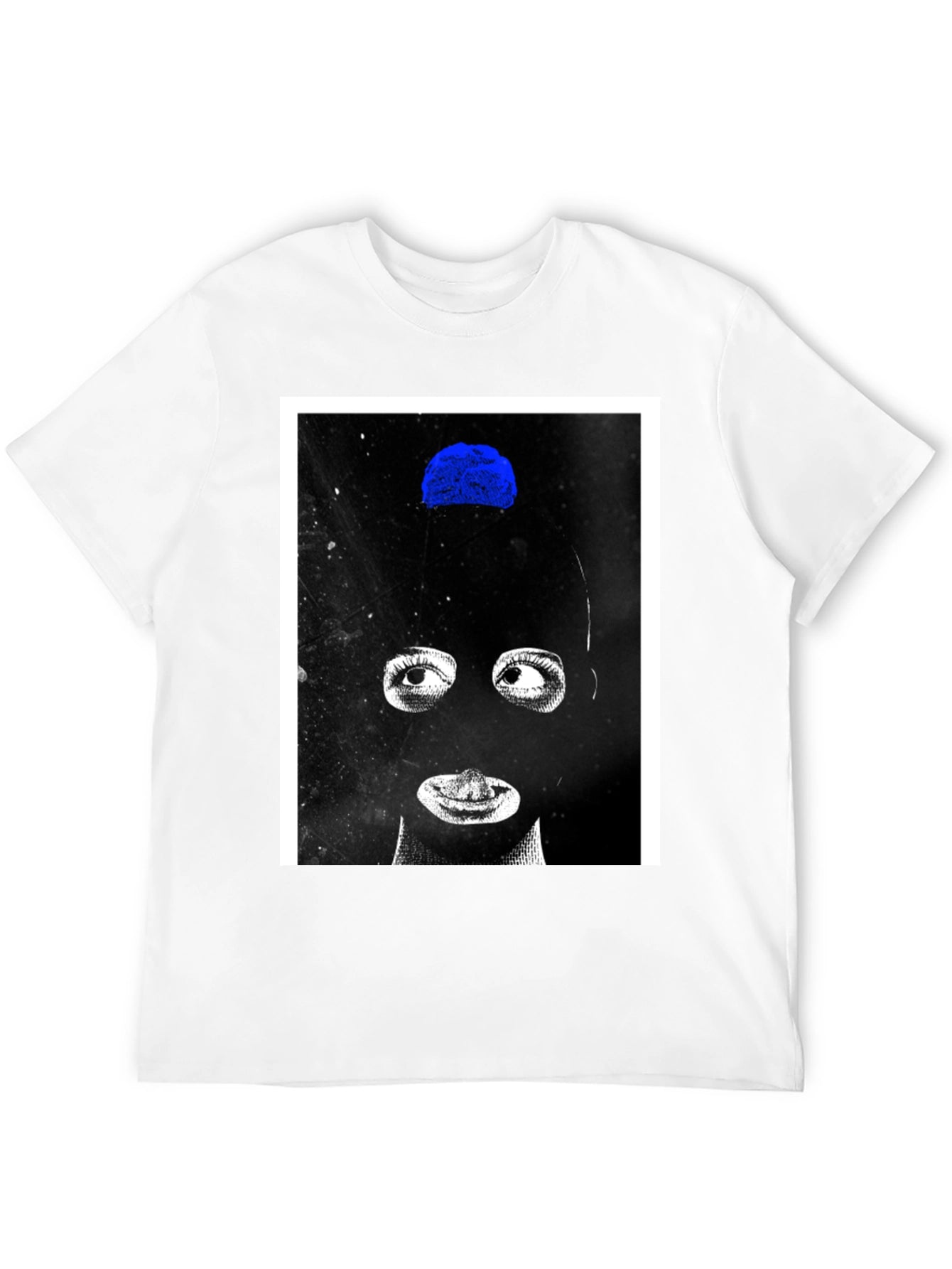 Abstract Mask Graphic T-Shirt - Black