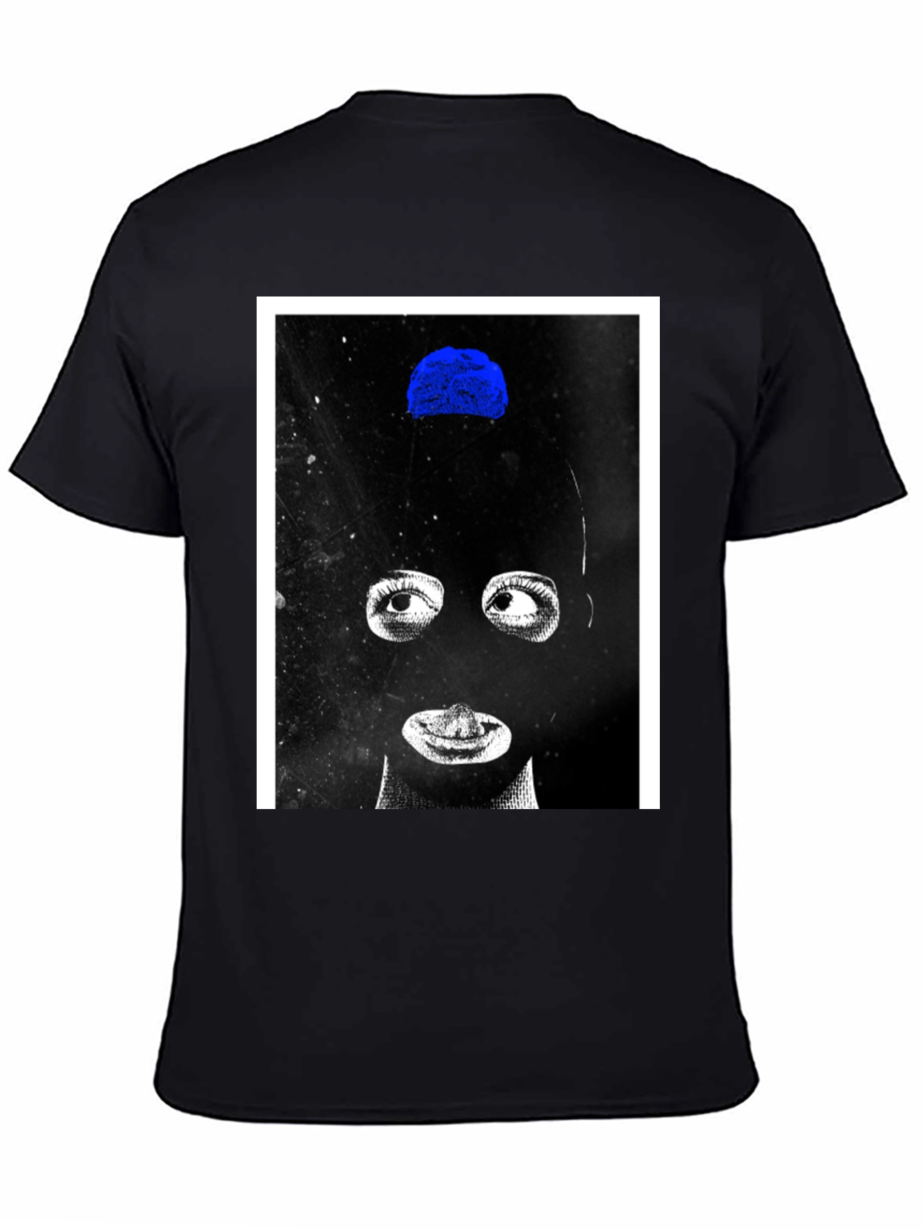 Abstract Mask Graphic T-Shirt - Black