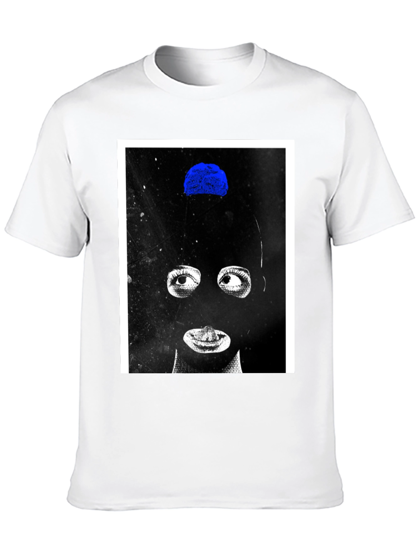 Abstract Mask Graphic T-Shirt - Black