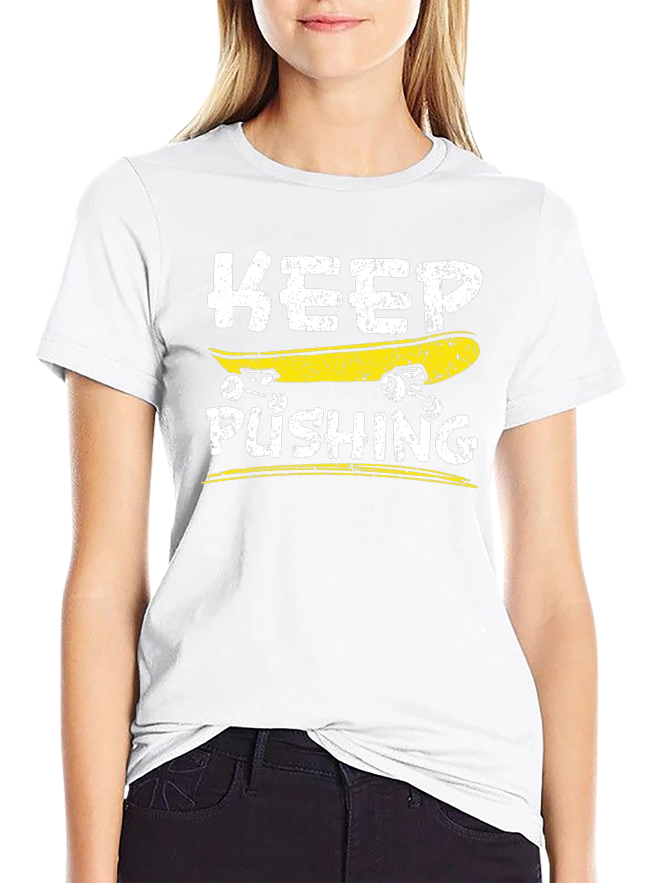 Keep Pushing Skateboard T-Shirt