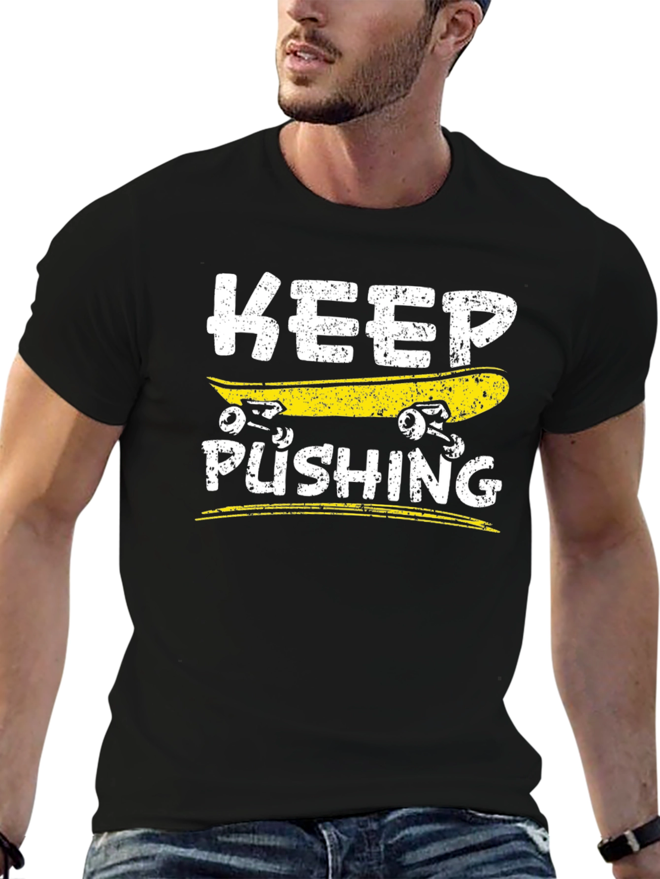 Keep Pushing Skateboard T-Shirt