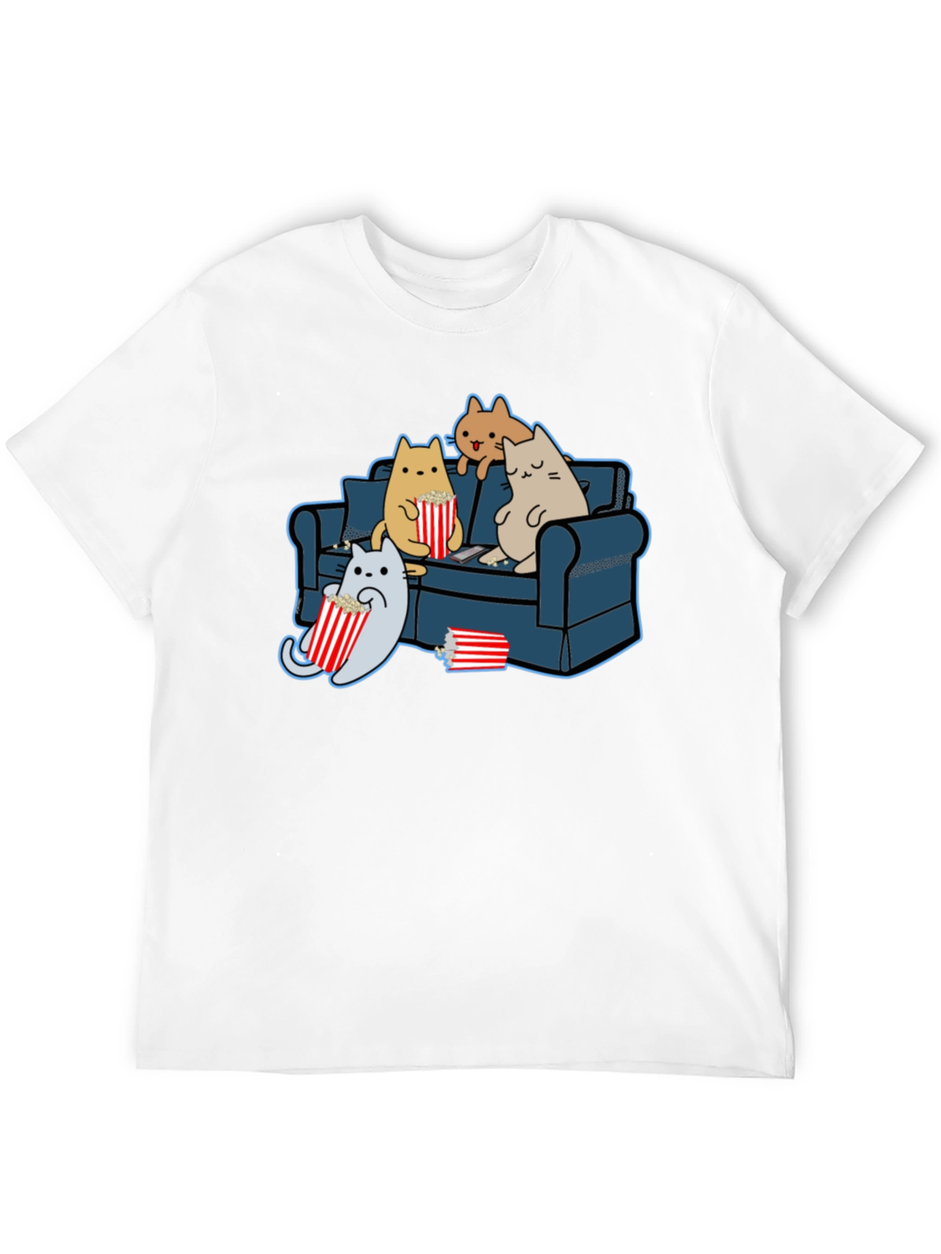 Cats Watching Movie T-Shirt - Soft Cotton Tee