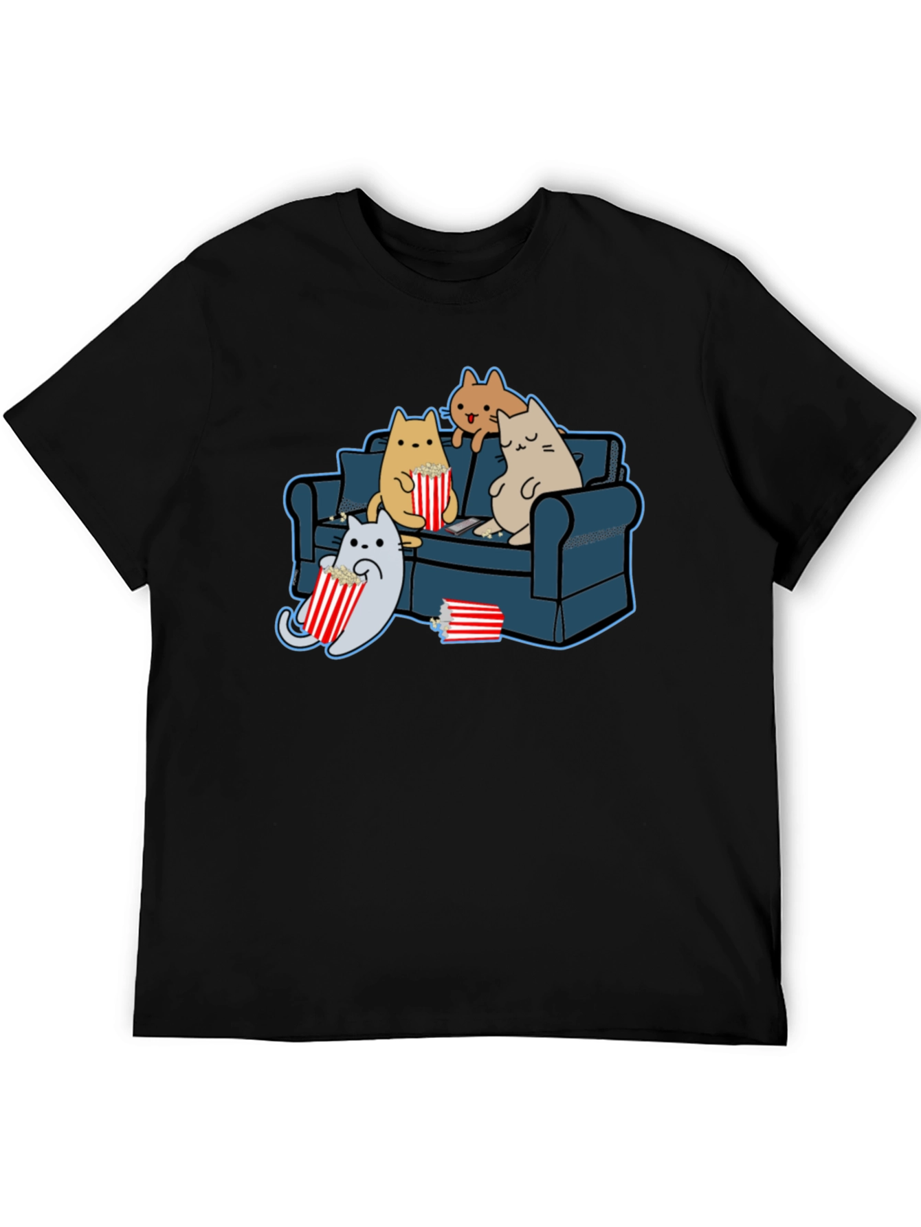 Cats Watching Movie T-Shirt - Soft Cotton Tee