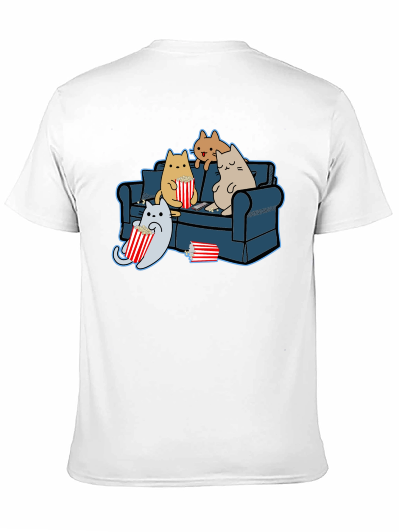 Cats Watching Movie T-Shirt - Soft Cotton Tee