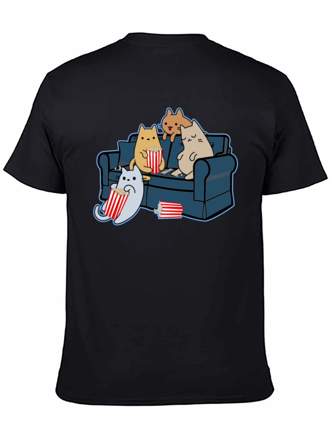 Cats Watching Movie T-Shirt - Soft Cotton Tee