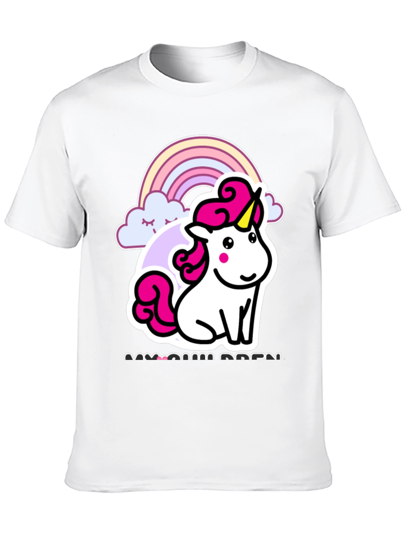 Unicorn Rainbow Graphic T-Shirt - Black