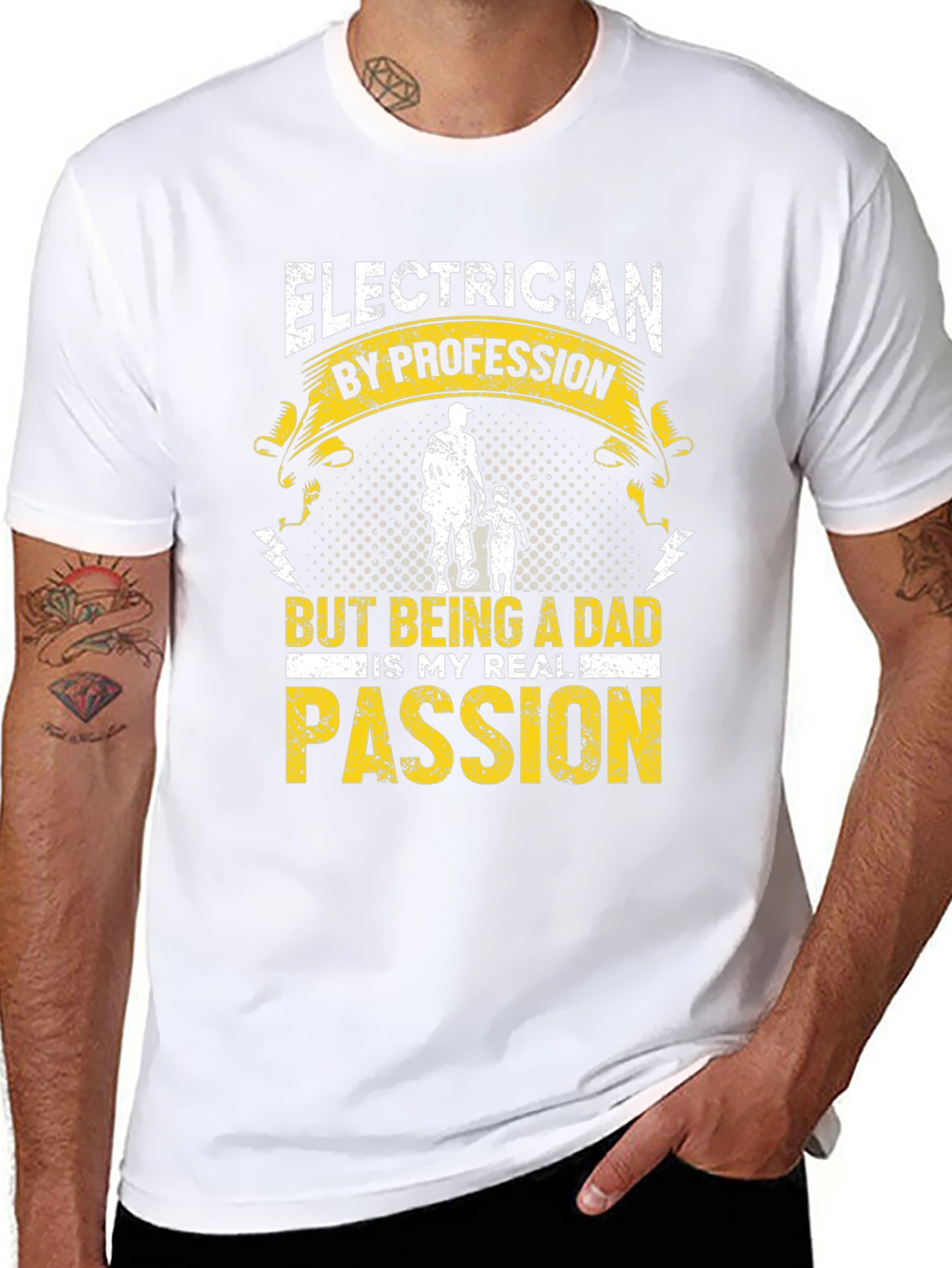Electrician Dad T-Shirt: My Real Passion