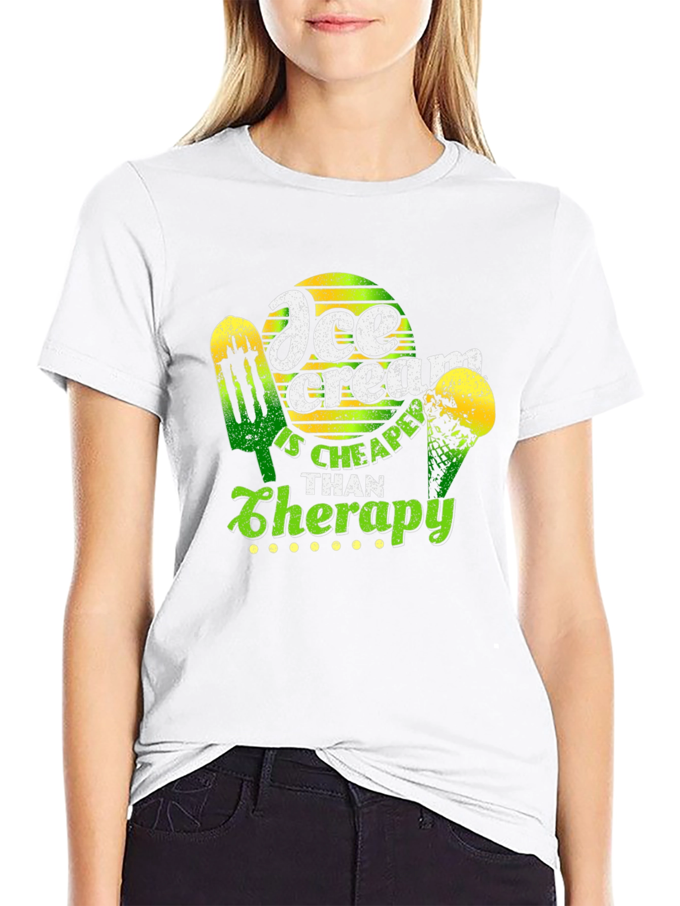 Ice Cream Cheaper Than Therapy Graphic T-Shirt