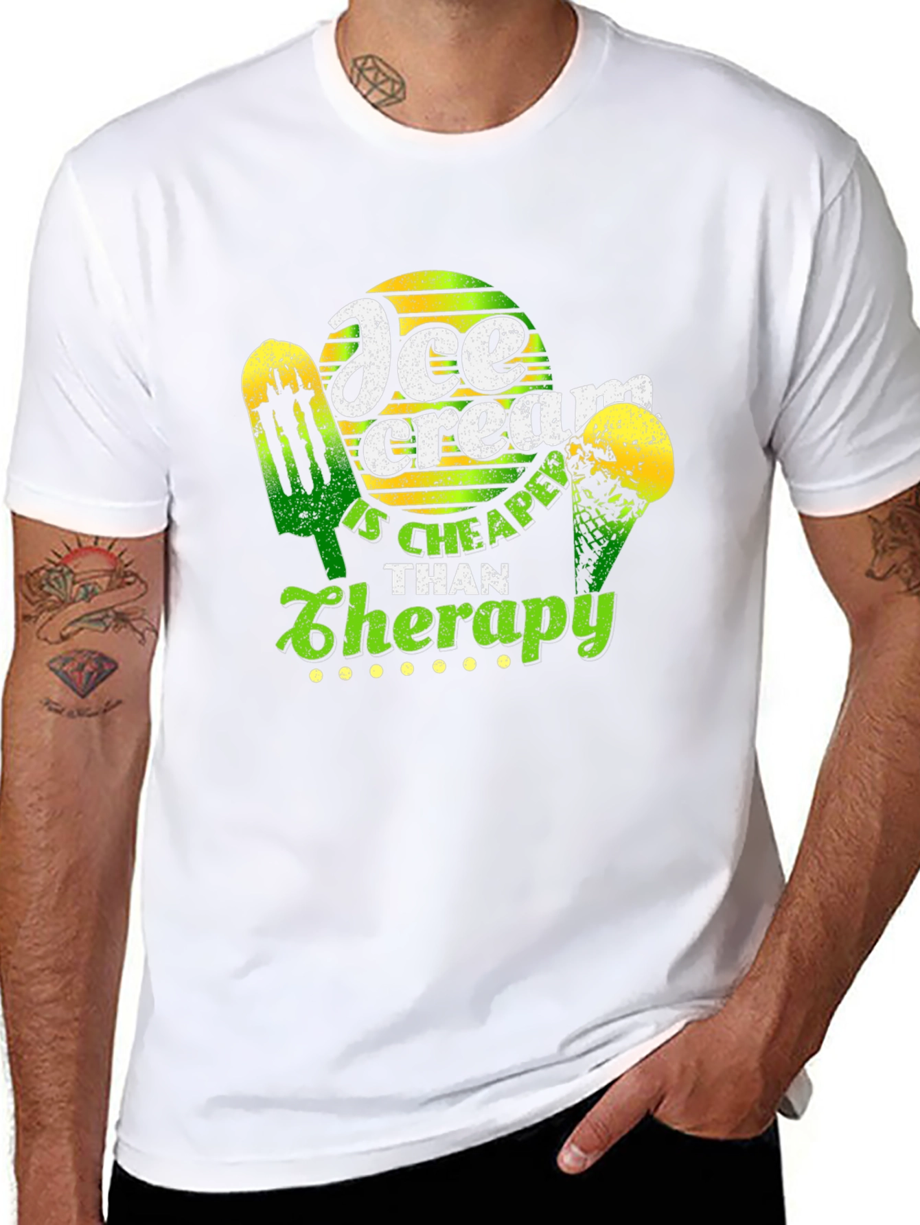 Ice Cream Cheaper Than Therapy Graphic T-Shirt