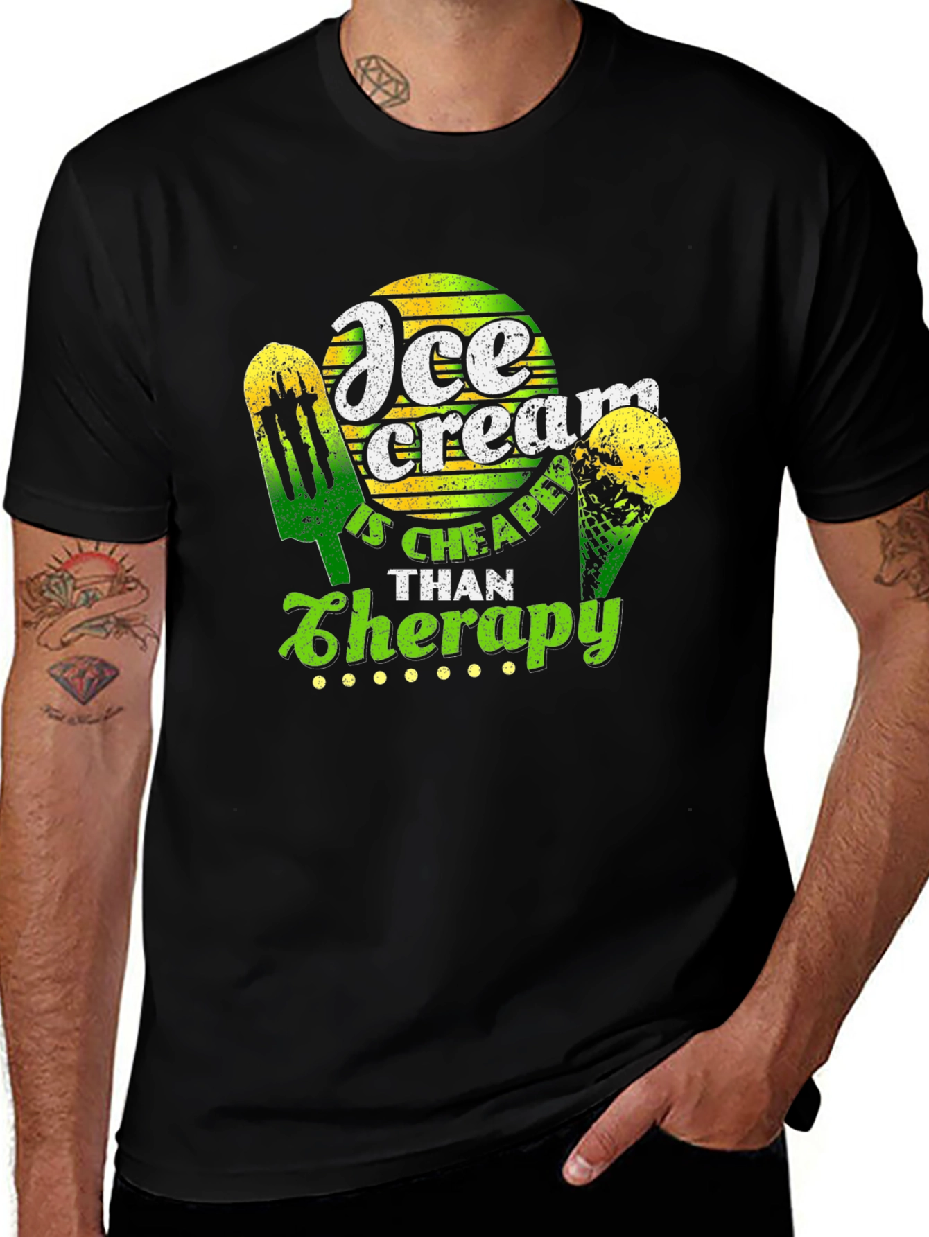 Ice Cream Cheaper Than Therapy Graphic T-Shirt