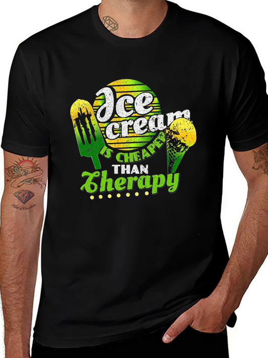 Ice Cream Cheaper Than Therapy Graphic T-Shirt