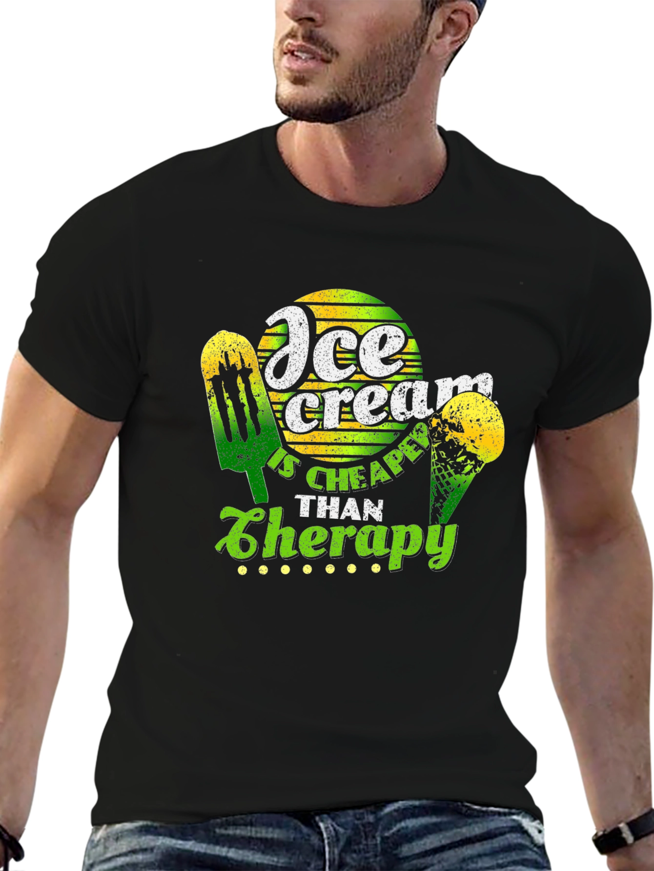 Ice Cream Cheaper Than Therapy Graphic T-Shirt
