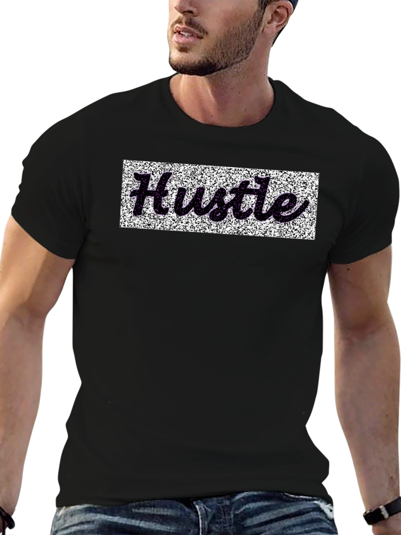 Hustle Graphic Tee - Premium Black Cotton Shirt