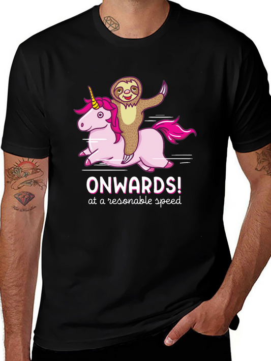 Sloth Riding Unicorn T-Shirt - Onwards!