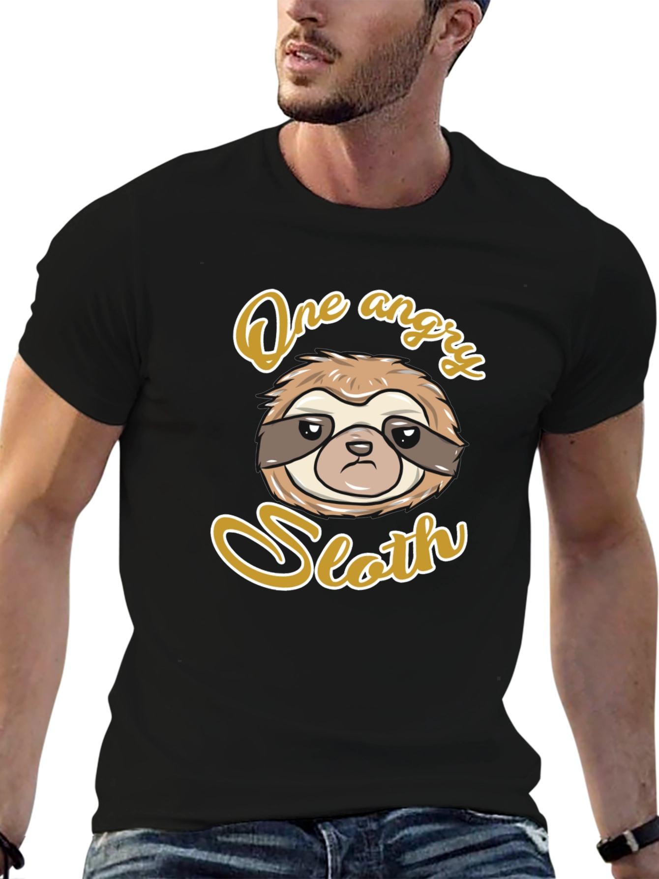 One Angry Sloth Graphic Print T-Shirt