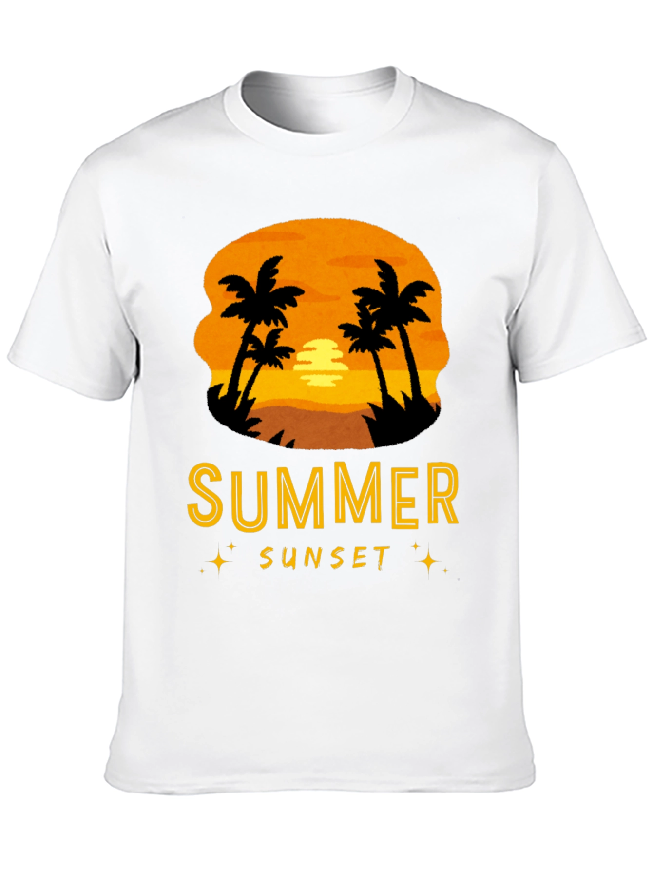 Summer Sunset Graphic Tee - Black