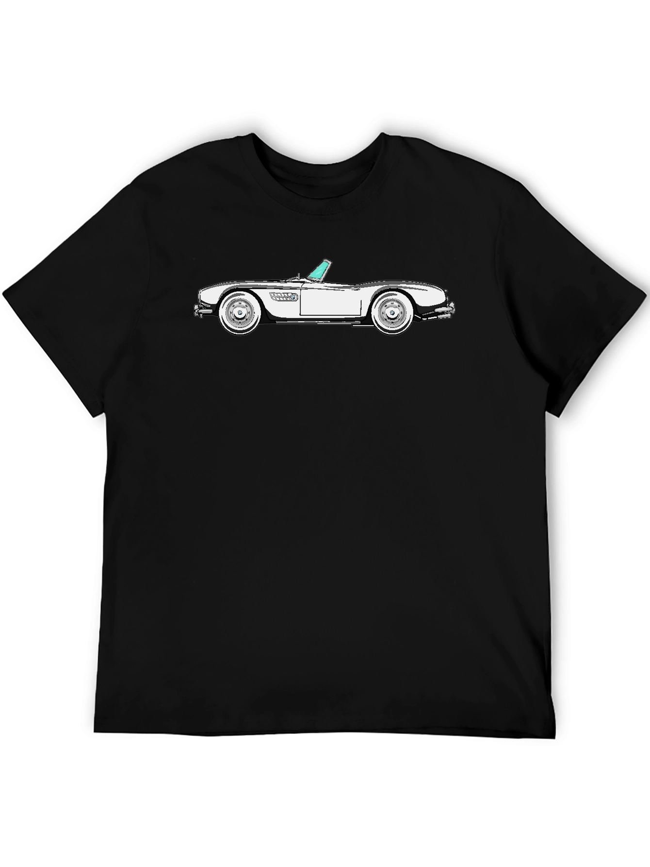 Classic Car Graphic Tee - Black Cotton T-Shirt