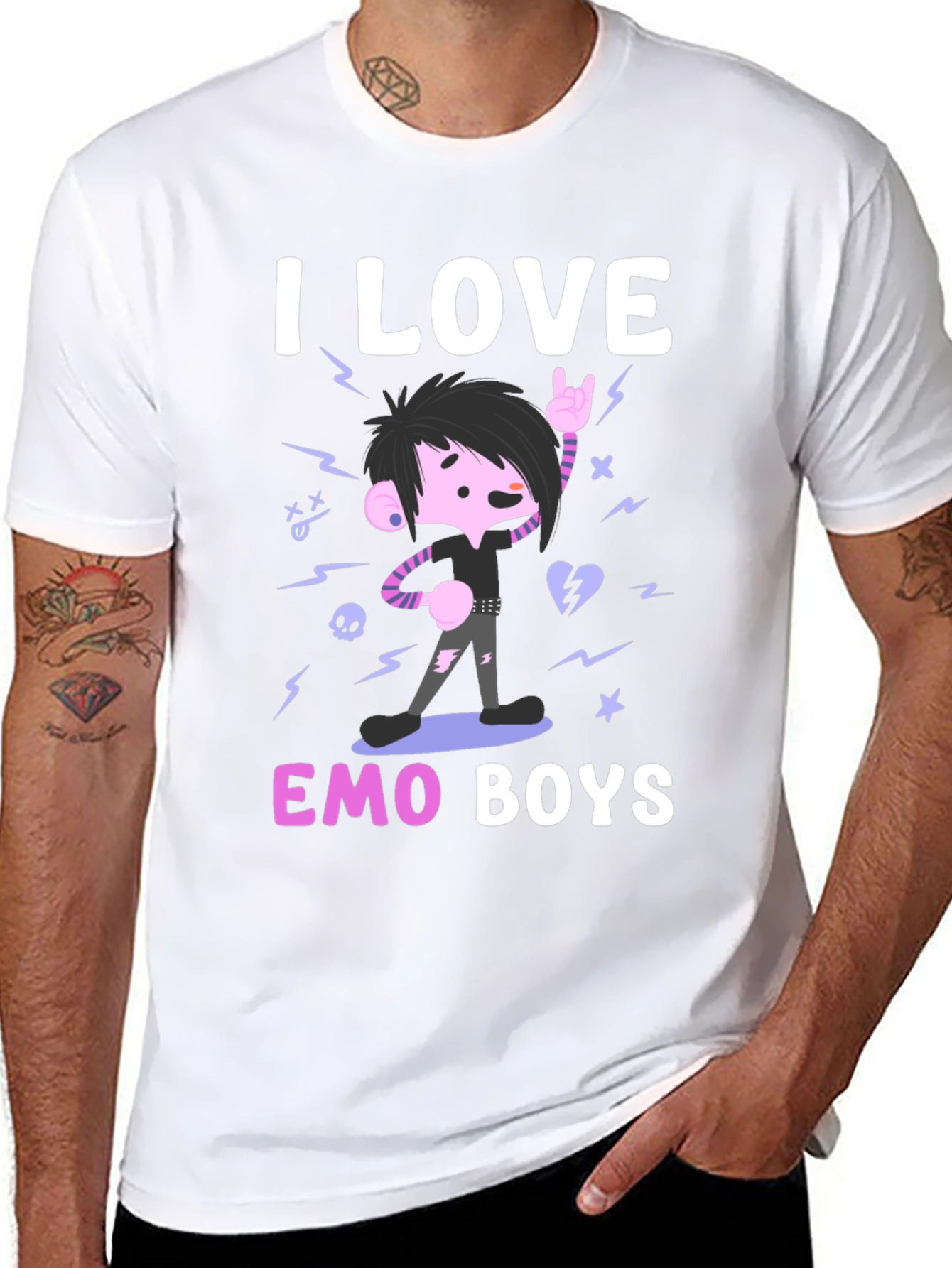 I Love Emo Boys Graphic Tee