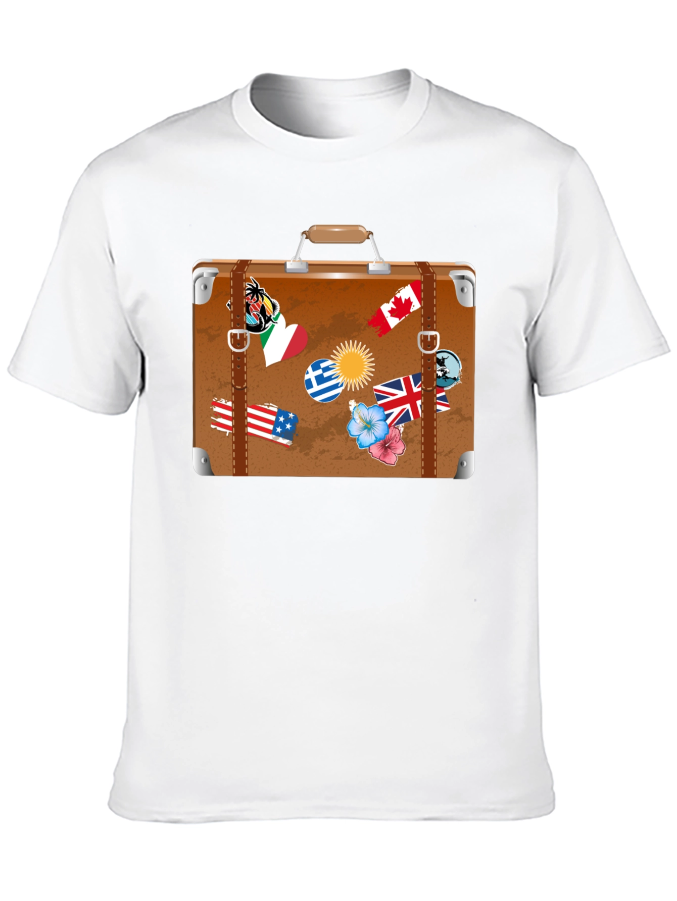 Travel Suitcase Graphic T-Shirt - Black