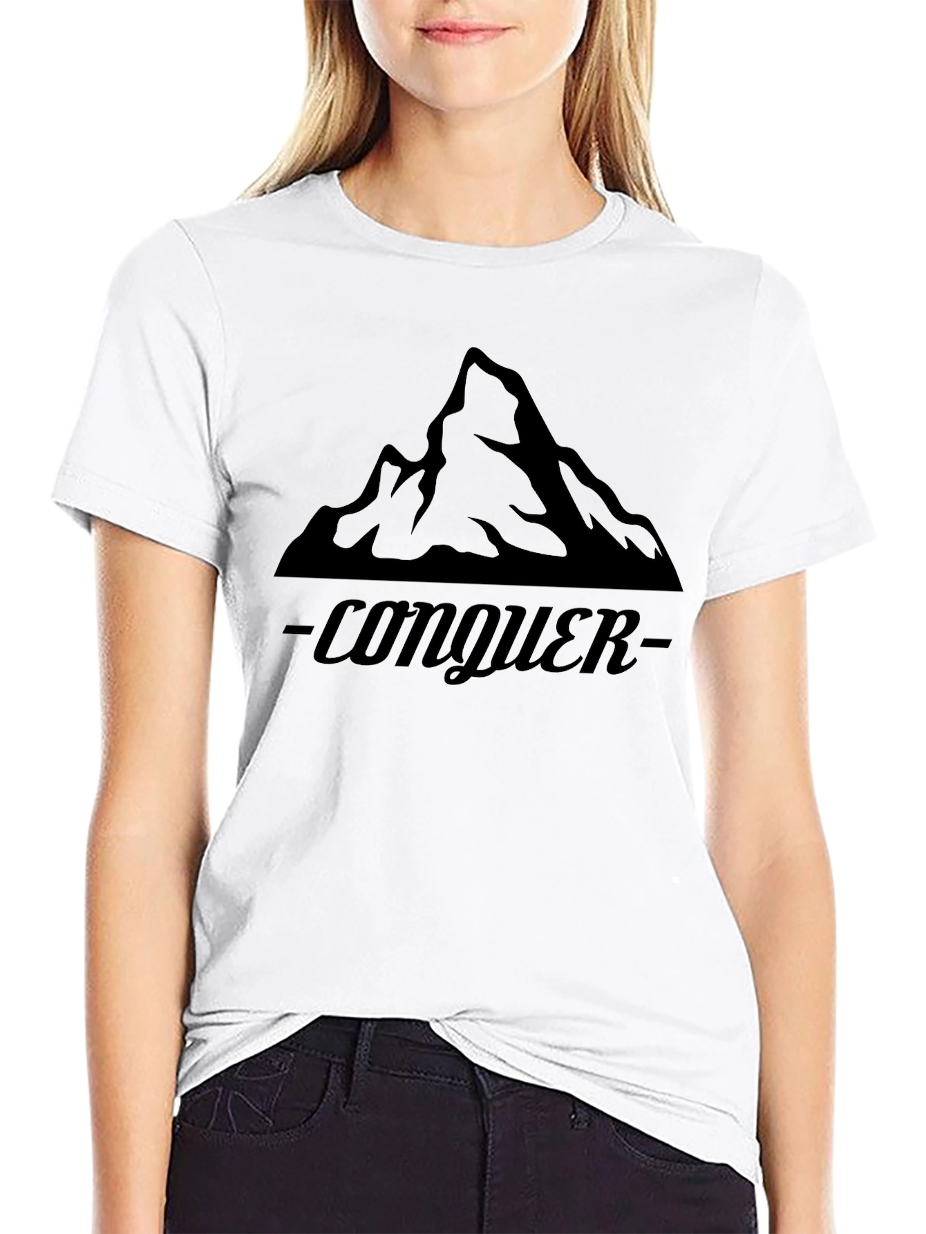 Conquer Mountain Graphic Tee - Black