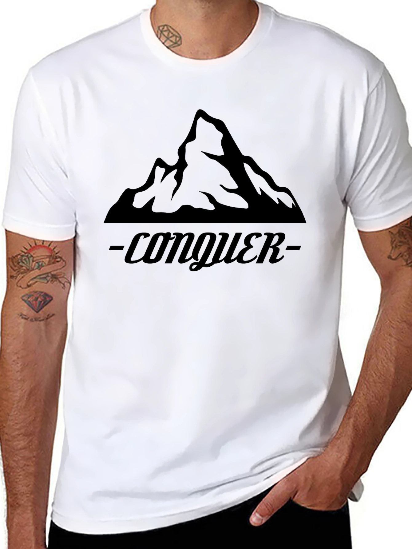 Conquer Mountain Graphic Tee - Black