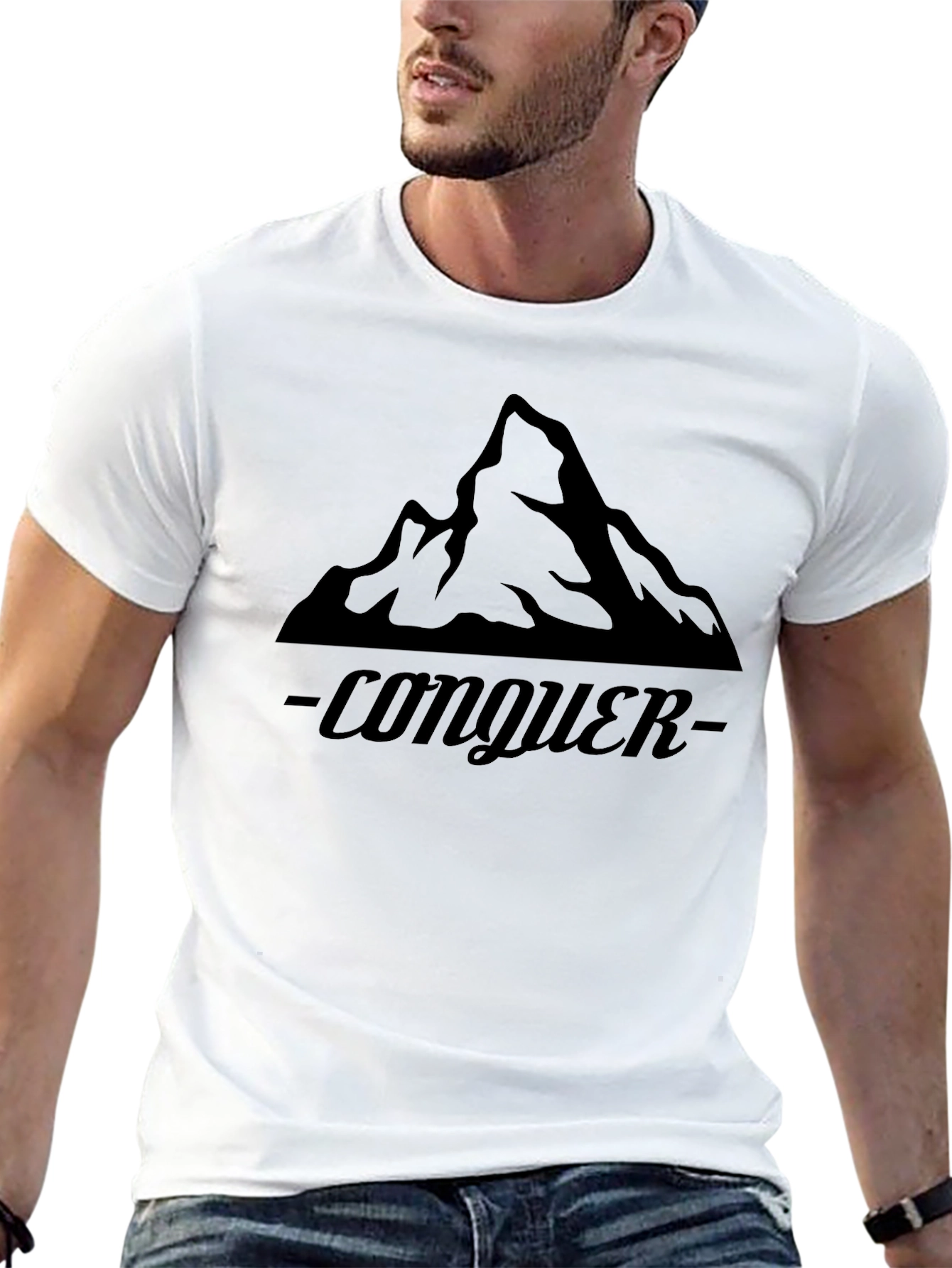 Conquer Mountain Graphic Tee - Black