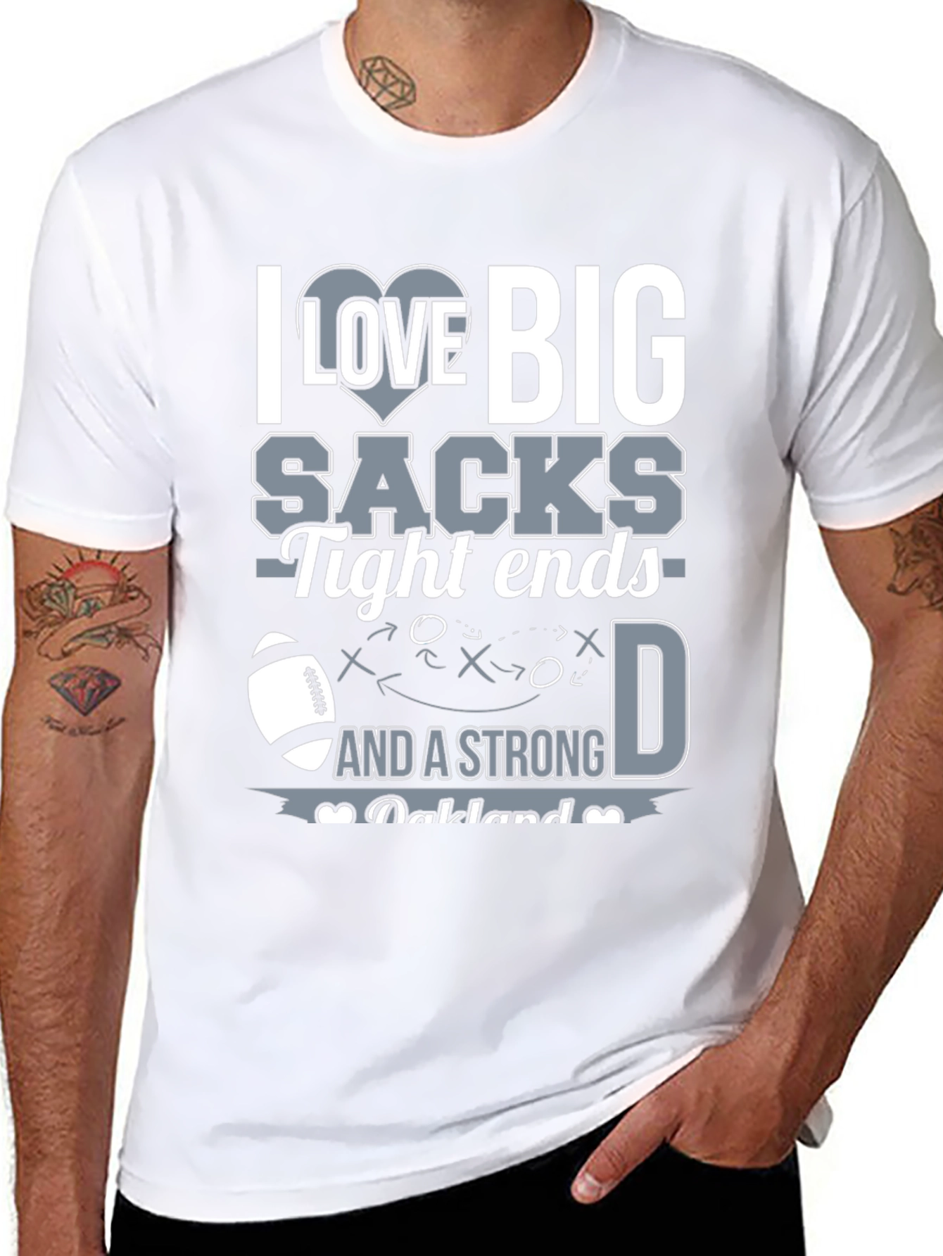 I Love Big Sacks Funny Football T-Shirt