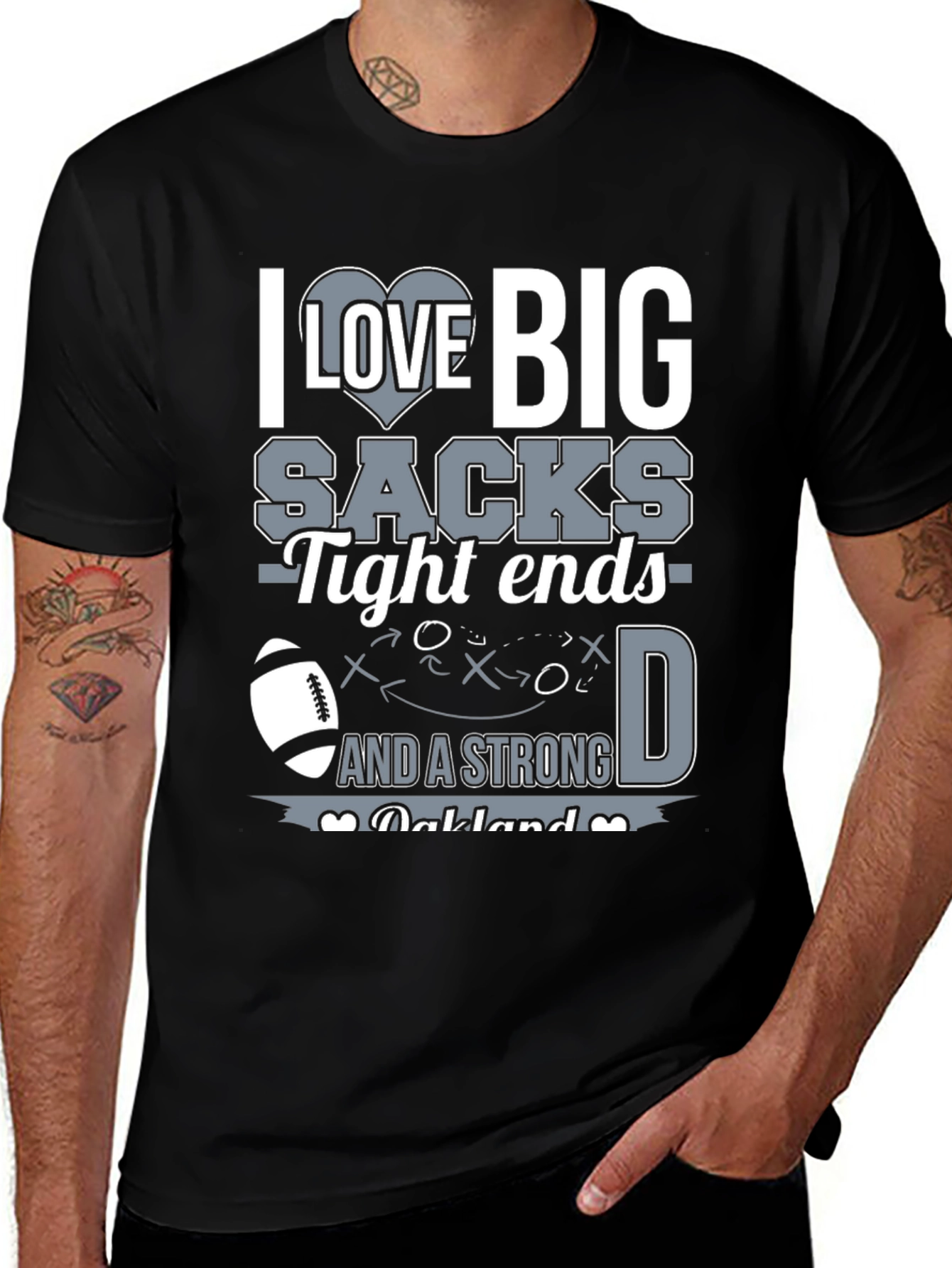 I Love Big Sacks Funny Football T-Shirt