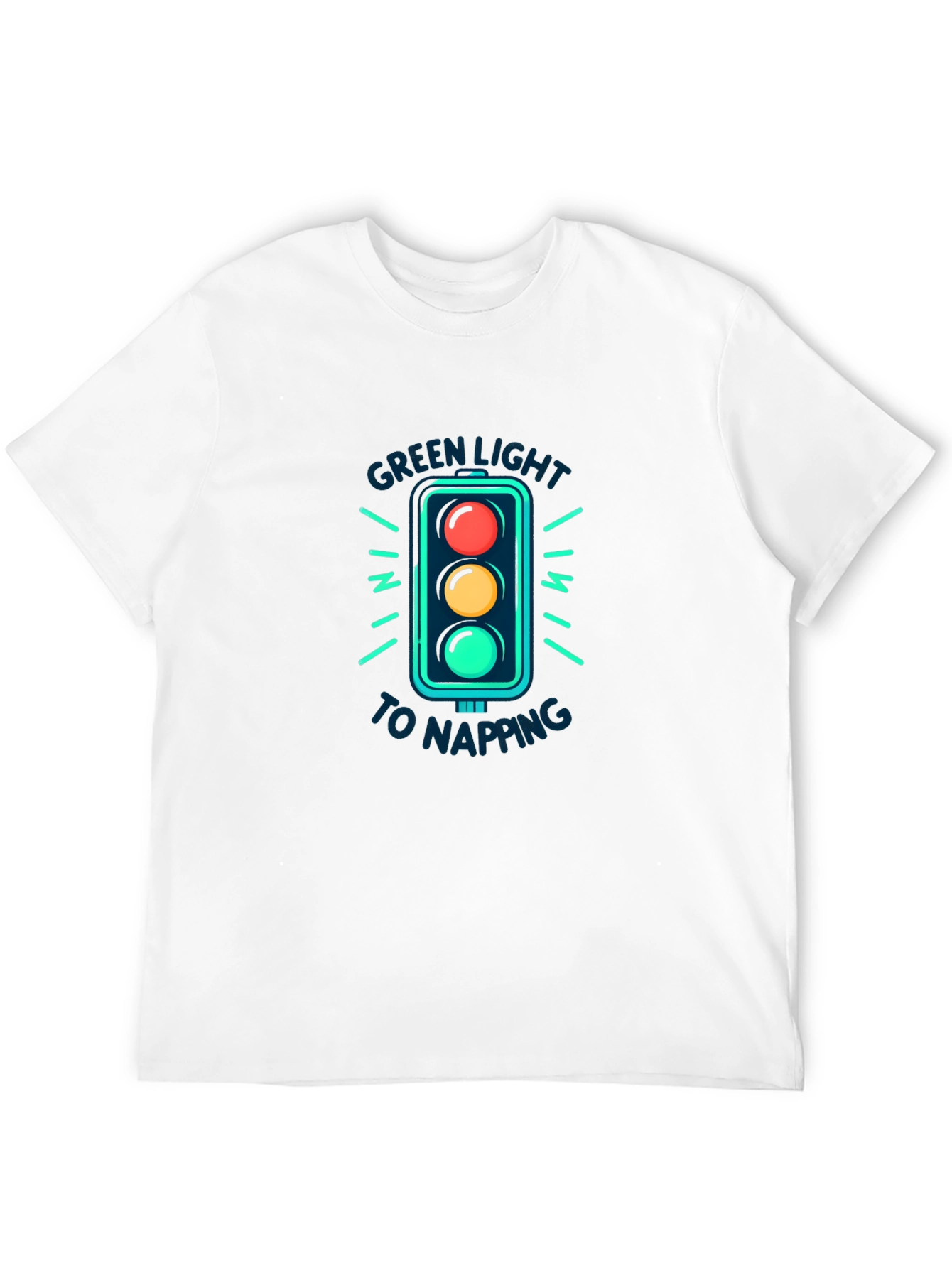 Green Light Napping Black T-Shirt