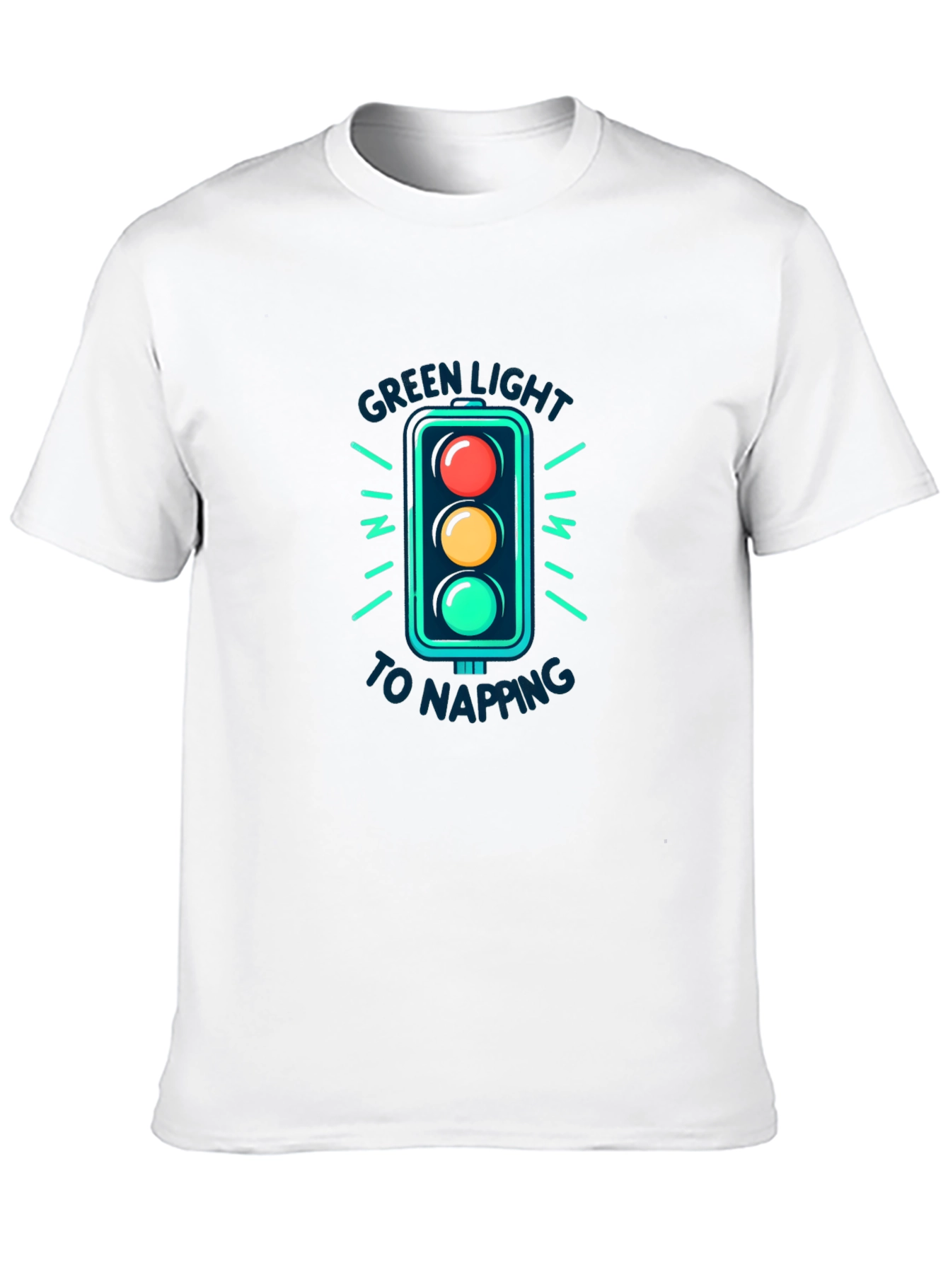 Green Light Napping Black T-Shirt