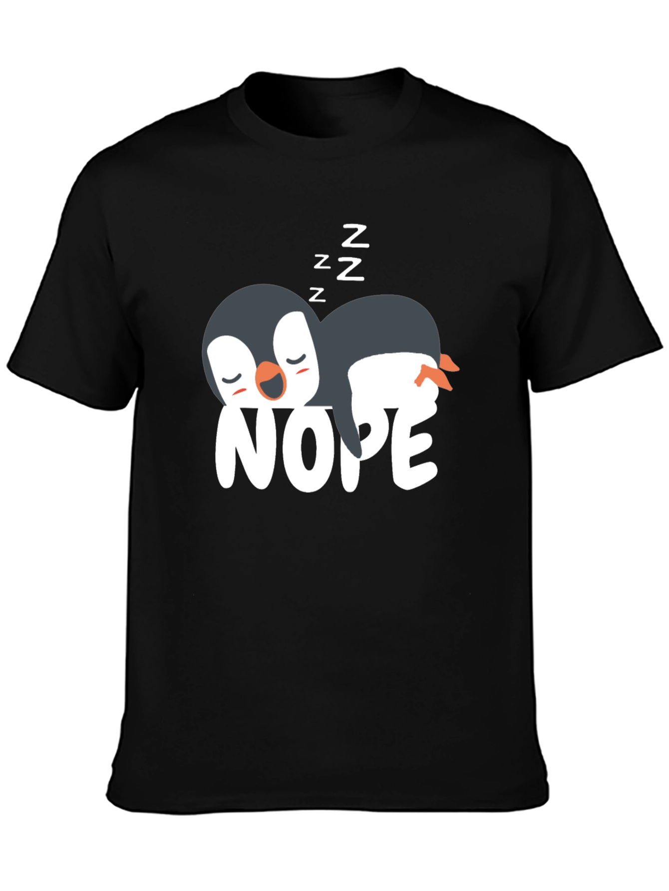 Nope Penguin T-Shirt - Funny Sleepy Penguin Tee