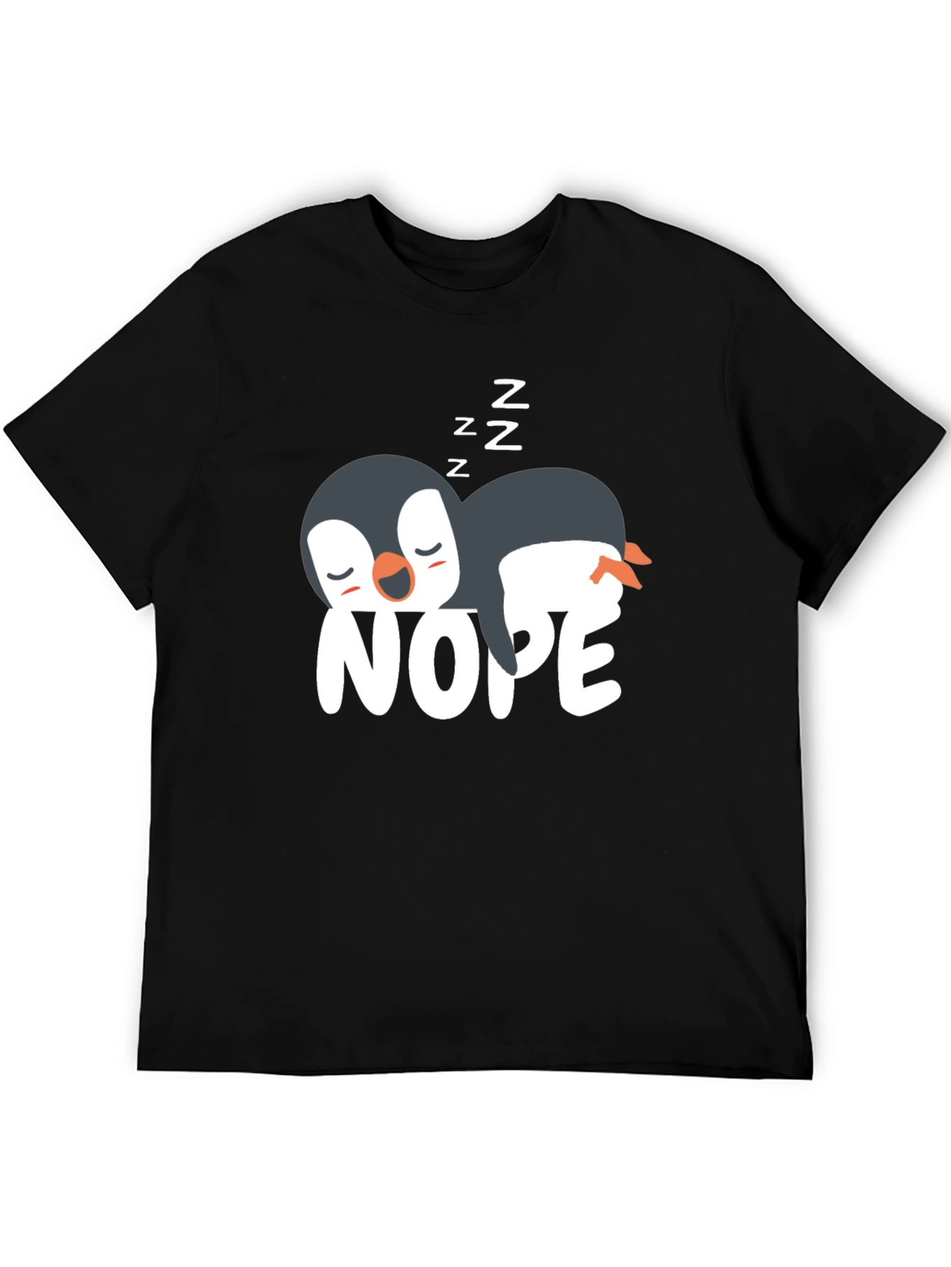 Nope Penguin T-Shirt - Funny Sleepy Penguin Tee