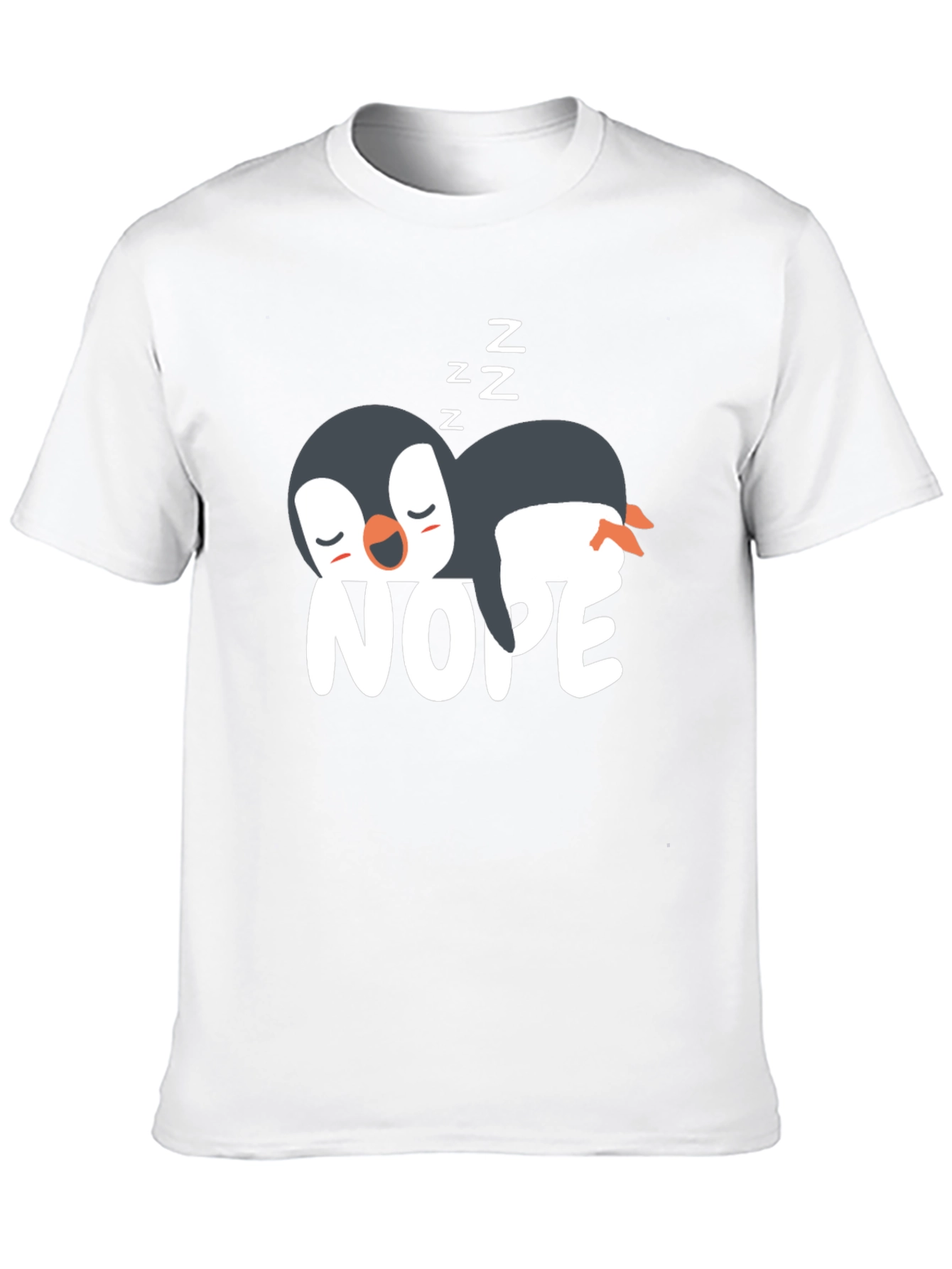 Nope Penguin T-Shirt - Funny Sleepy Penguin Tee
